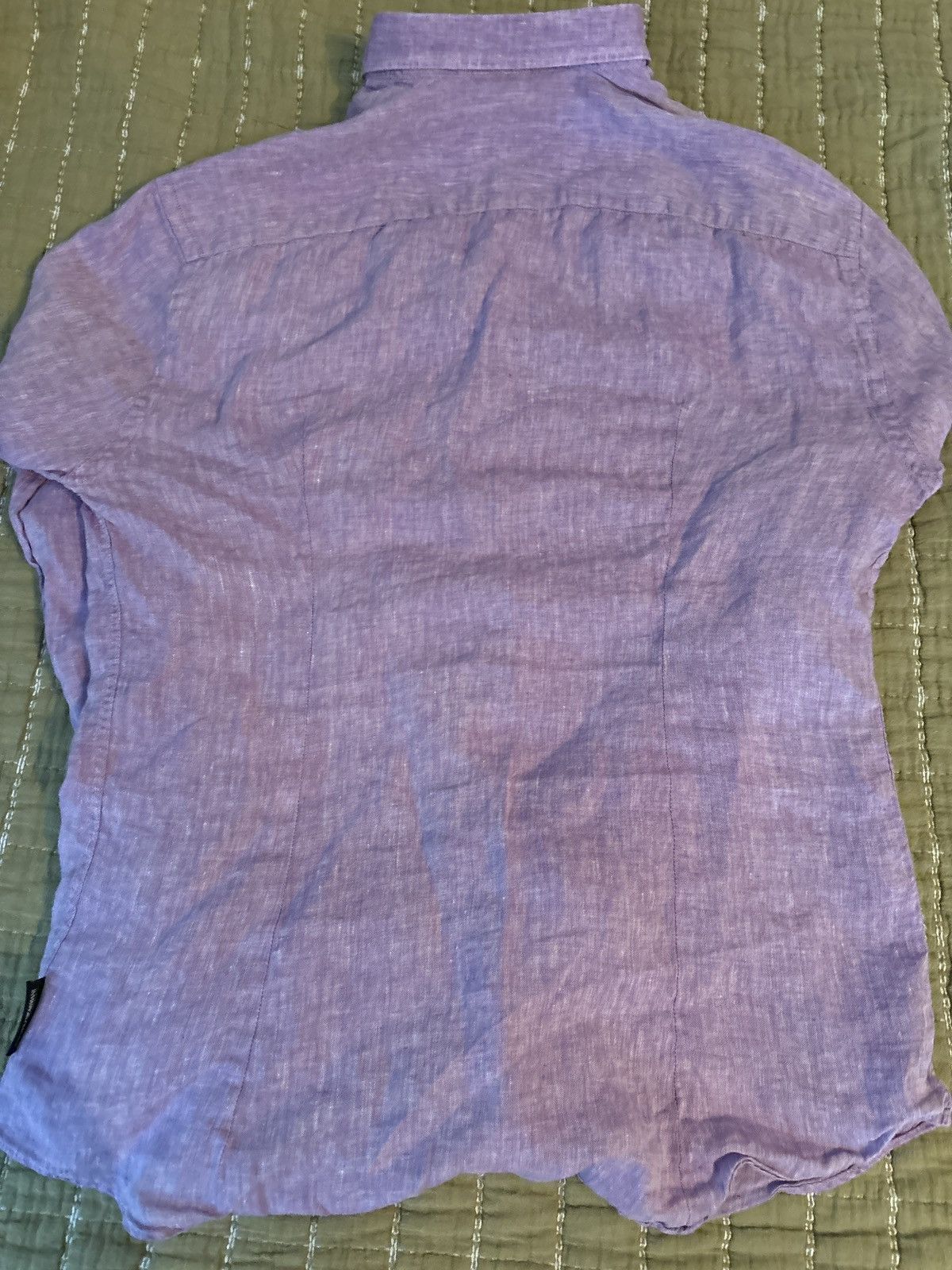 Emporio Armani Vintage Purple Emporio Armani Linen Long sleeve button up Size US M / EU 48-50 / 2 - 2 Thumbnail