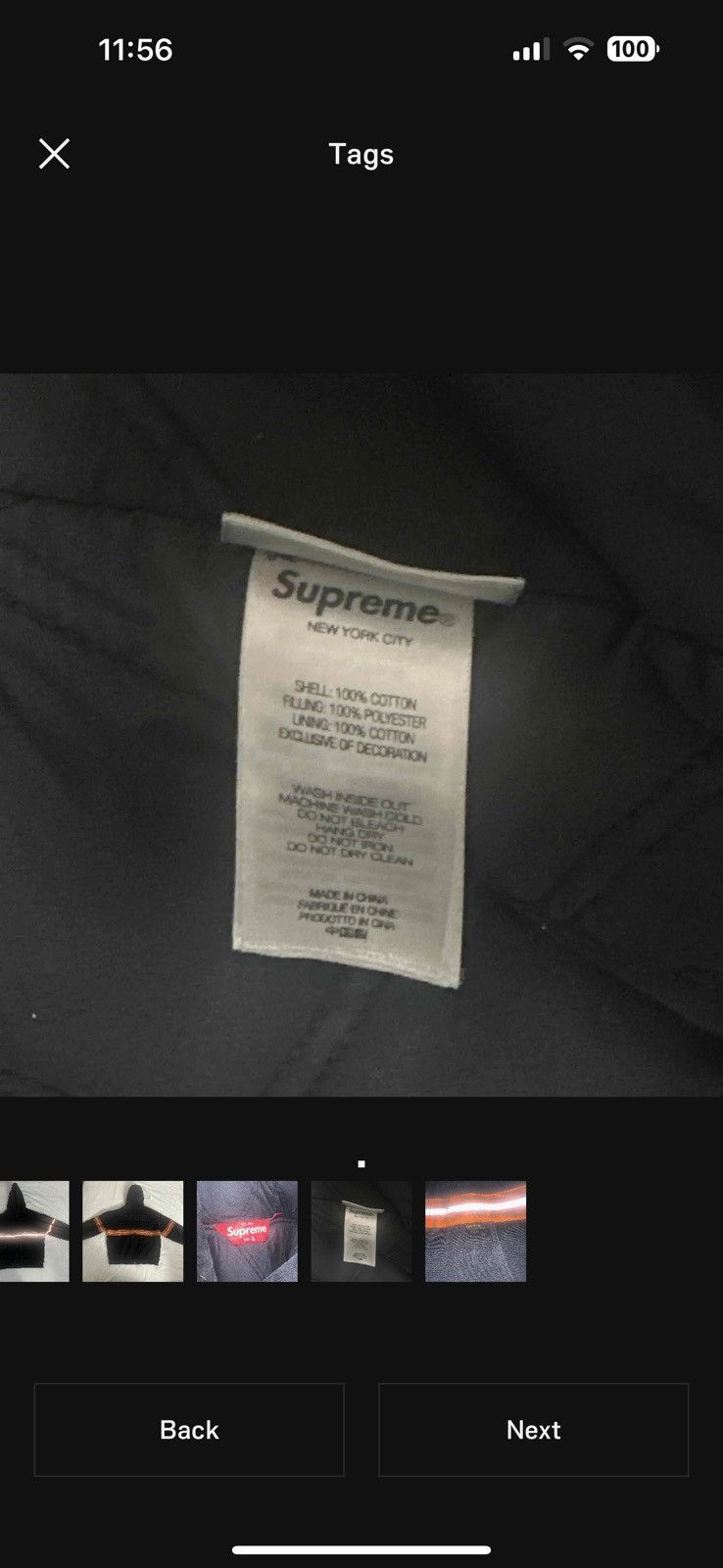 Supreme Supreme Reflective stripe hooded work jacket Size US L / EU 52-54 / 3 - 4 Thumbnail