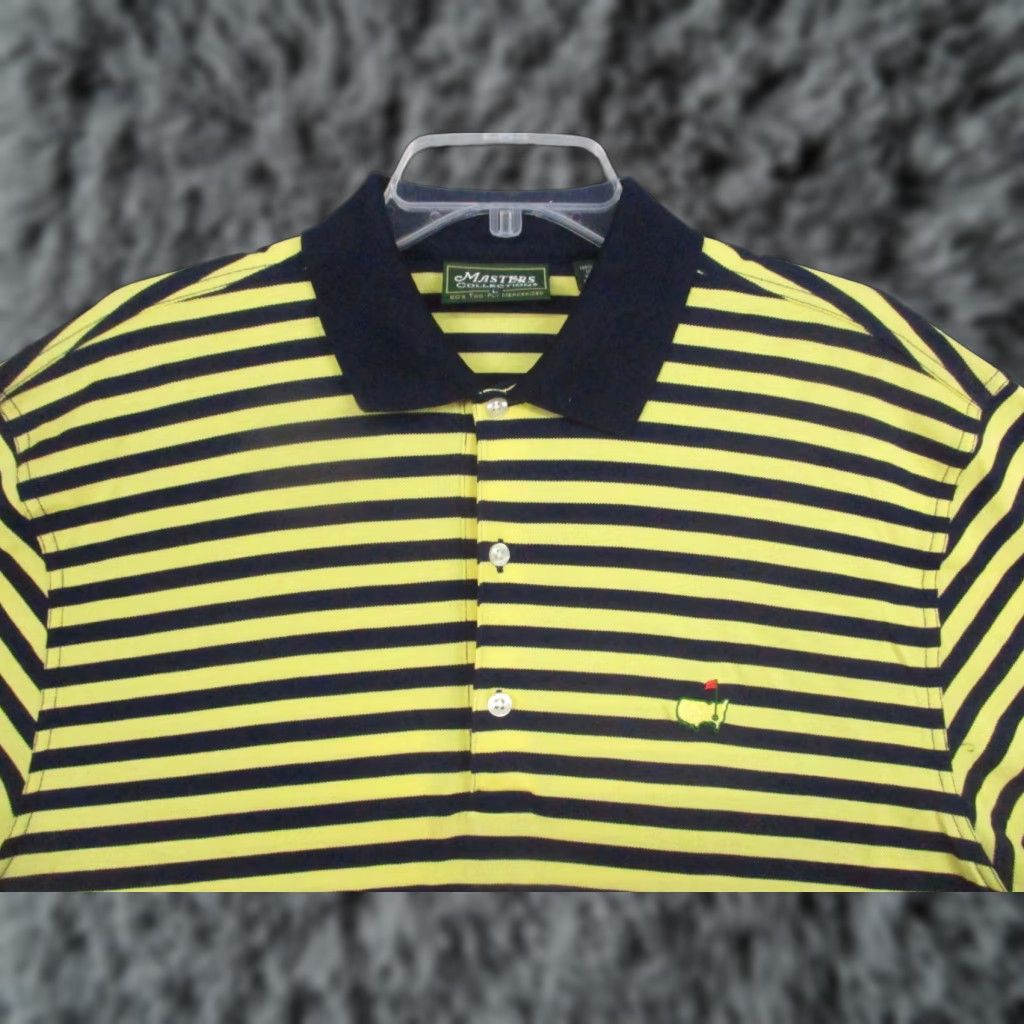 Vintage VINTAGE Masters Collection Polo Shirt XL Men Golf Yellow Stripe Pima Cotton Size US XL / EU 56 / 4 - 1 Thumbnail