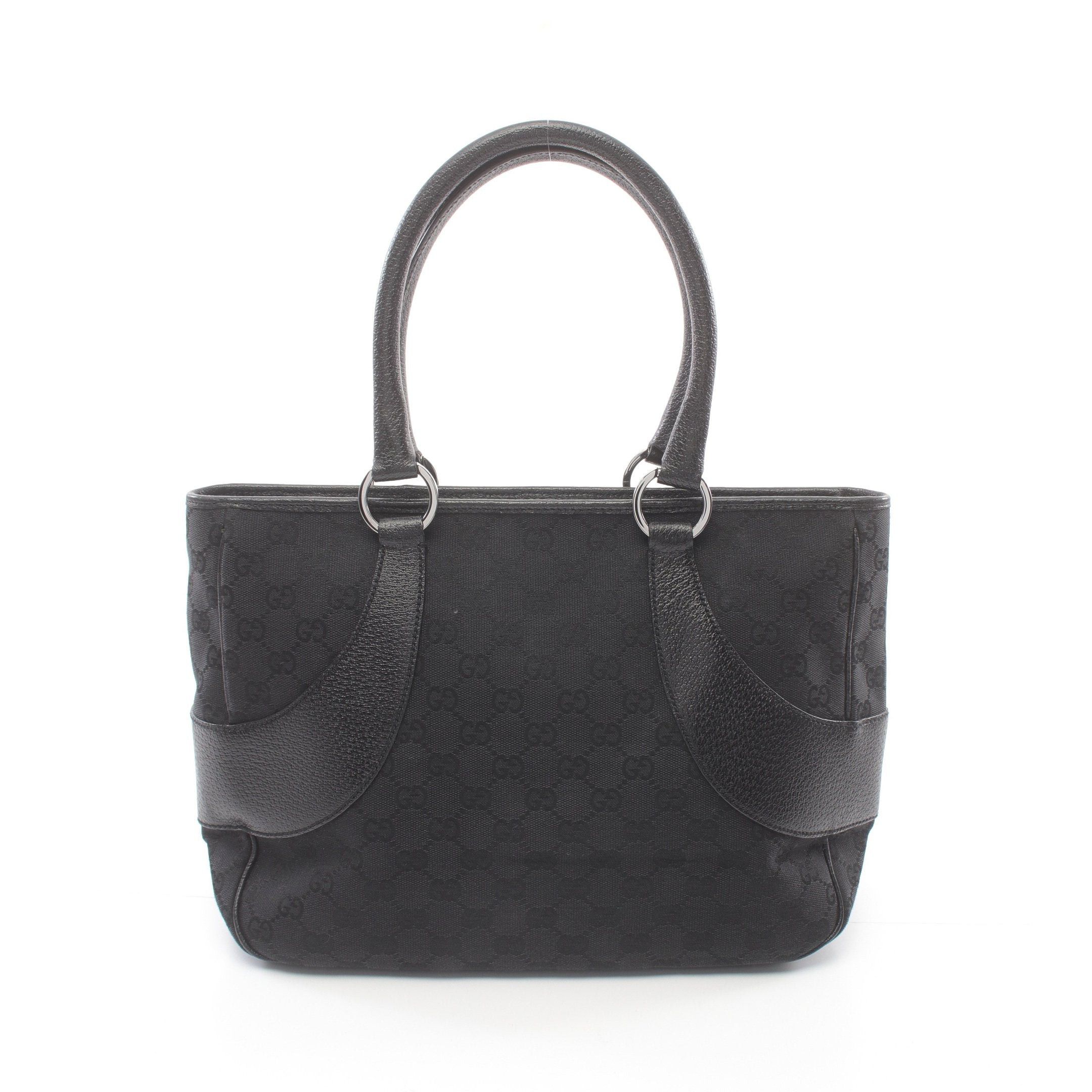 Gucci Gucci Gg Canvas Handbag Leather Black Size ONE SIZE - 1 Thumbnail
