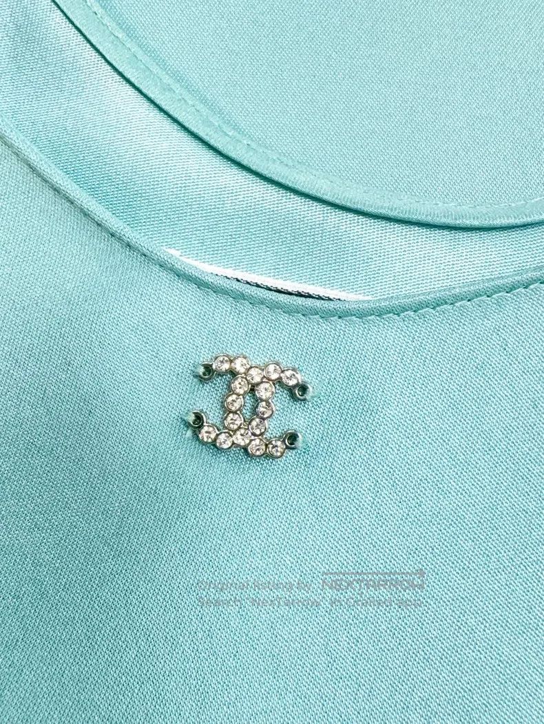 Chanel Chanel 23P high-end handicraft workshop lake blue silk sle Size S / US 4 / IT 40 - 4 Thumbnail