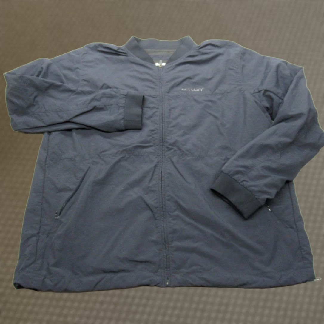 Oakley Oakley Jacket Mens XL Navy Water Resistant Lightweight Regular Fit Windbreaker Zip Pockets Logo Zipper Size US XL / EU 56 / 4 - 1 Thumbnail