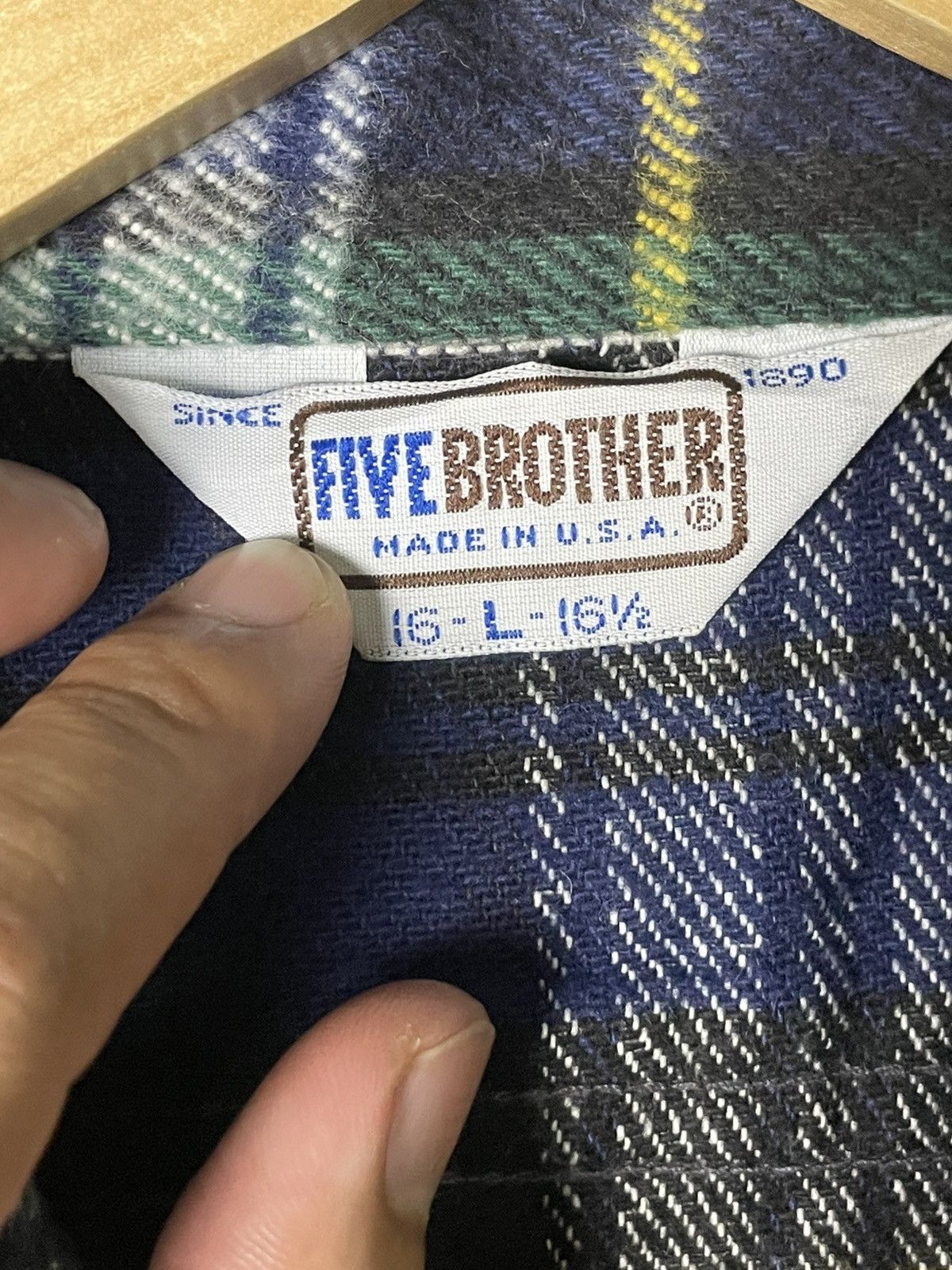 FiveBrother × Vintage Five Brother Brand Wool Flannel Button Up (58) Size US L / EU 52-54 / 3 - 6 Thumbnail