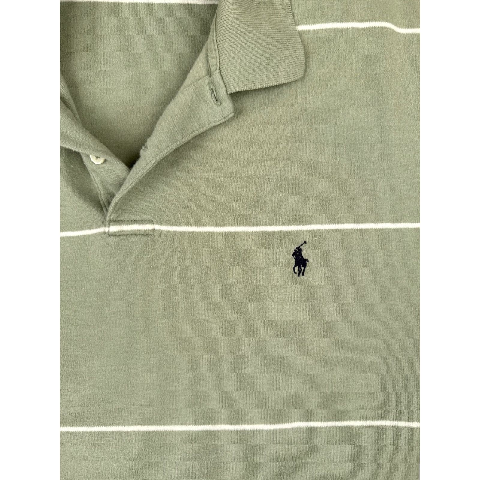 Ralph Lauren VINTAGE Ralph Lauren Shirt Adult Large Green White Stripe 100% Cotton Polo Shirt Mens Large Green Stripe 80s 90s Sports Polo Size US L / EU 52-54 / 3 - 7 Thumbnail