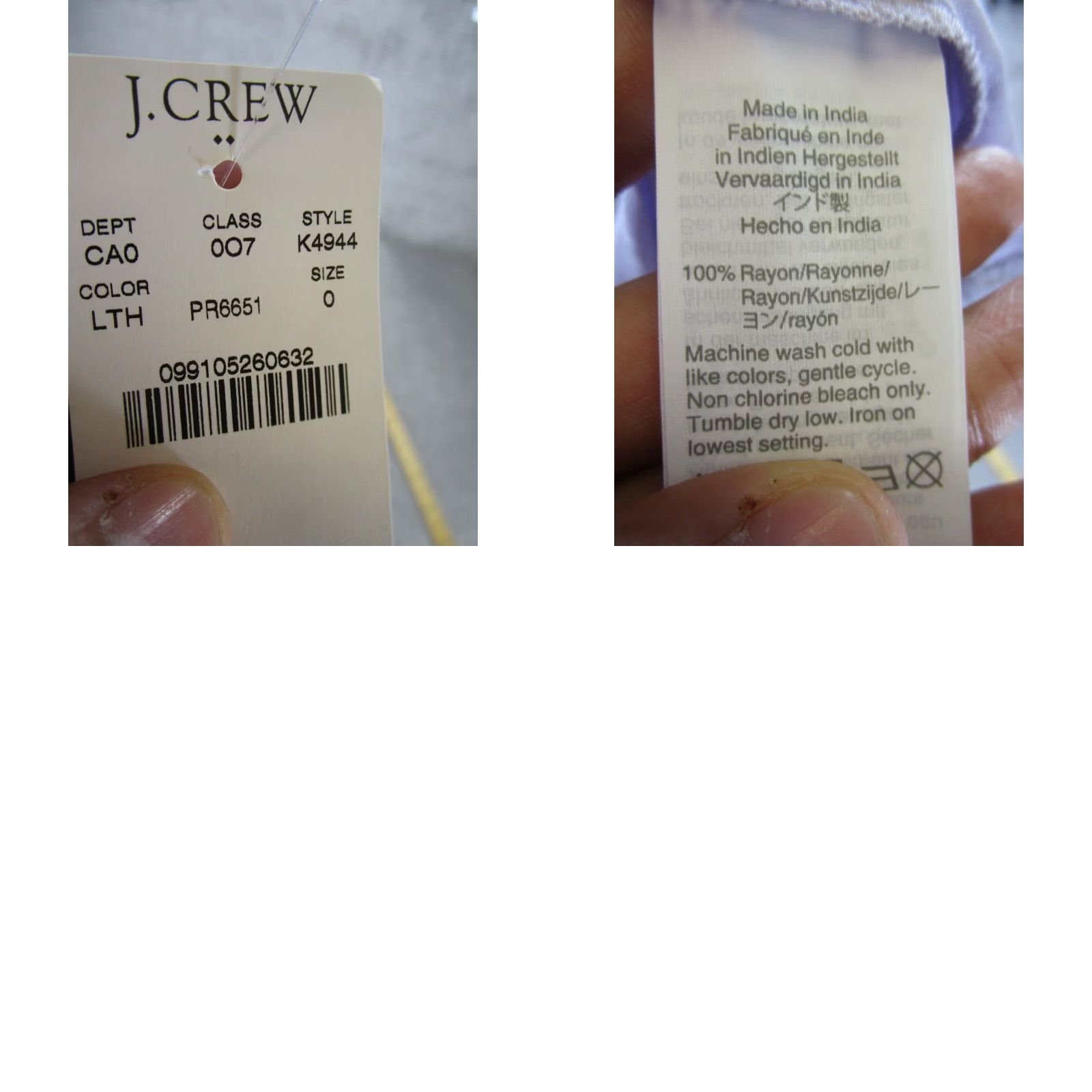 J.Crew J Crew Womens Long Sleeve Purple Shirt Tie Waist Extra Large XL New Size XS / US 0-2 / IT 36-38 - 8 Thumbnail