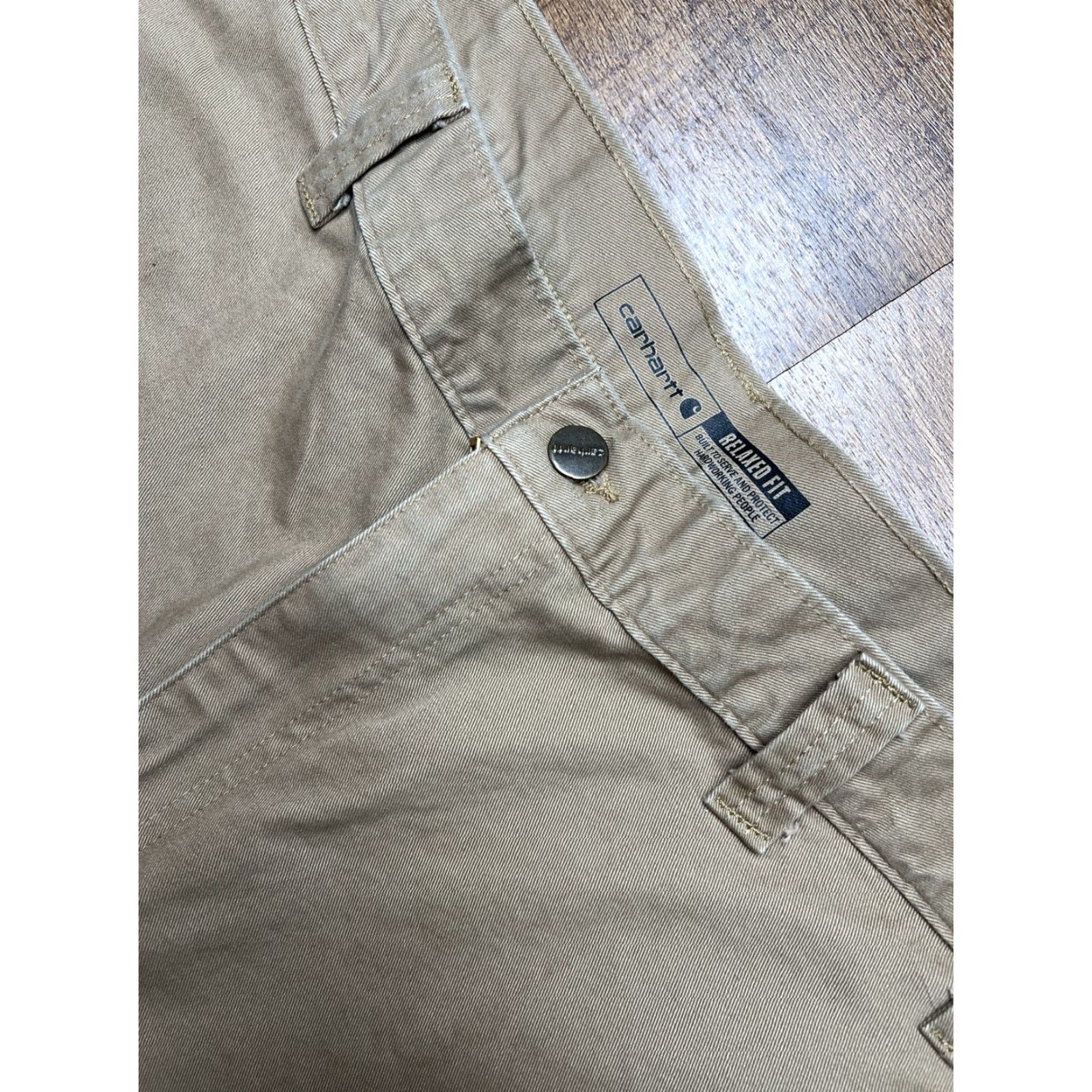 Carhartt VINTAGE Carhartt Relaxed Fit Cotton Pants 44X32 Dark Khaki Twill 5-Pocket Mens Pants Size US 44 / EU 60 - 4 Thumbnail