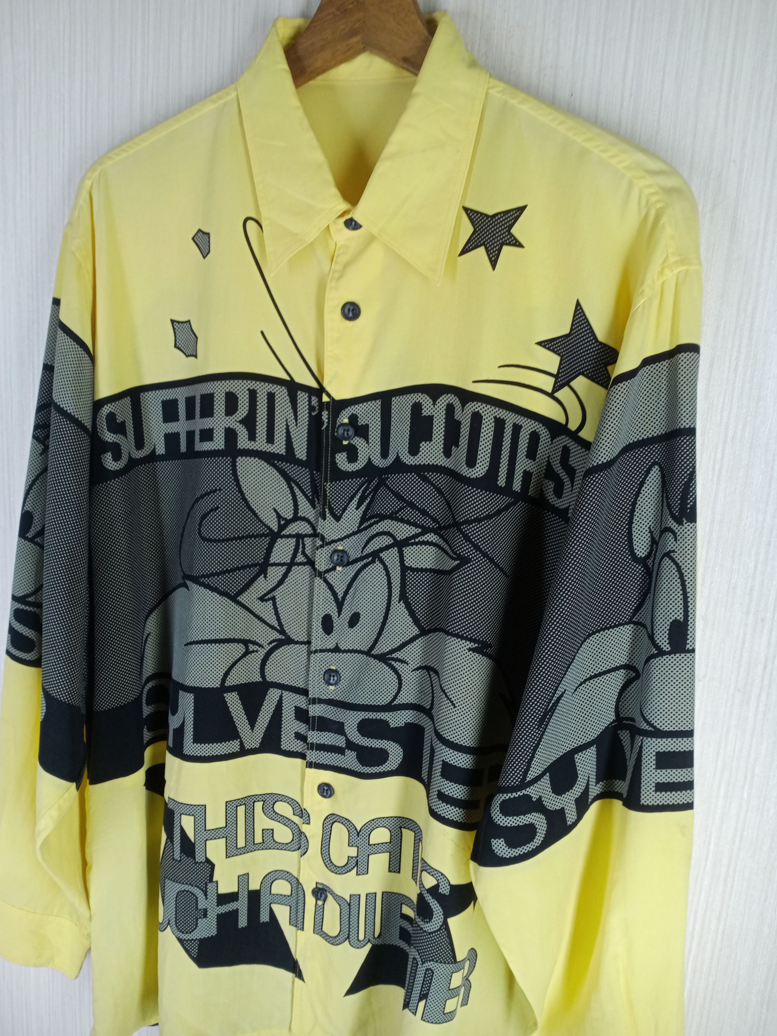 Cartoon Network × Vintage × Warner Bros Rare Vintage 1997 Warner Bros Sylvester Fullprint Shirt Size US XL / EU 56 / 4 - 7 Thumbnail