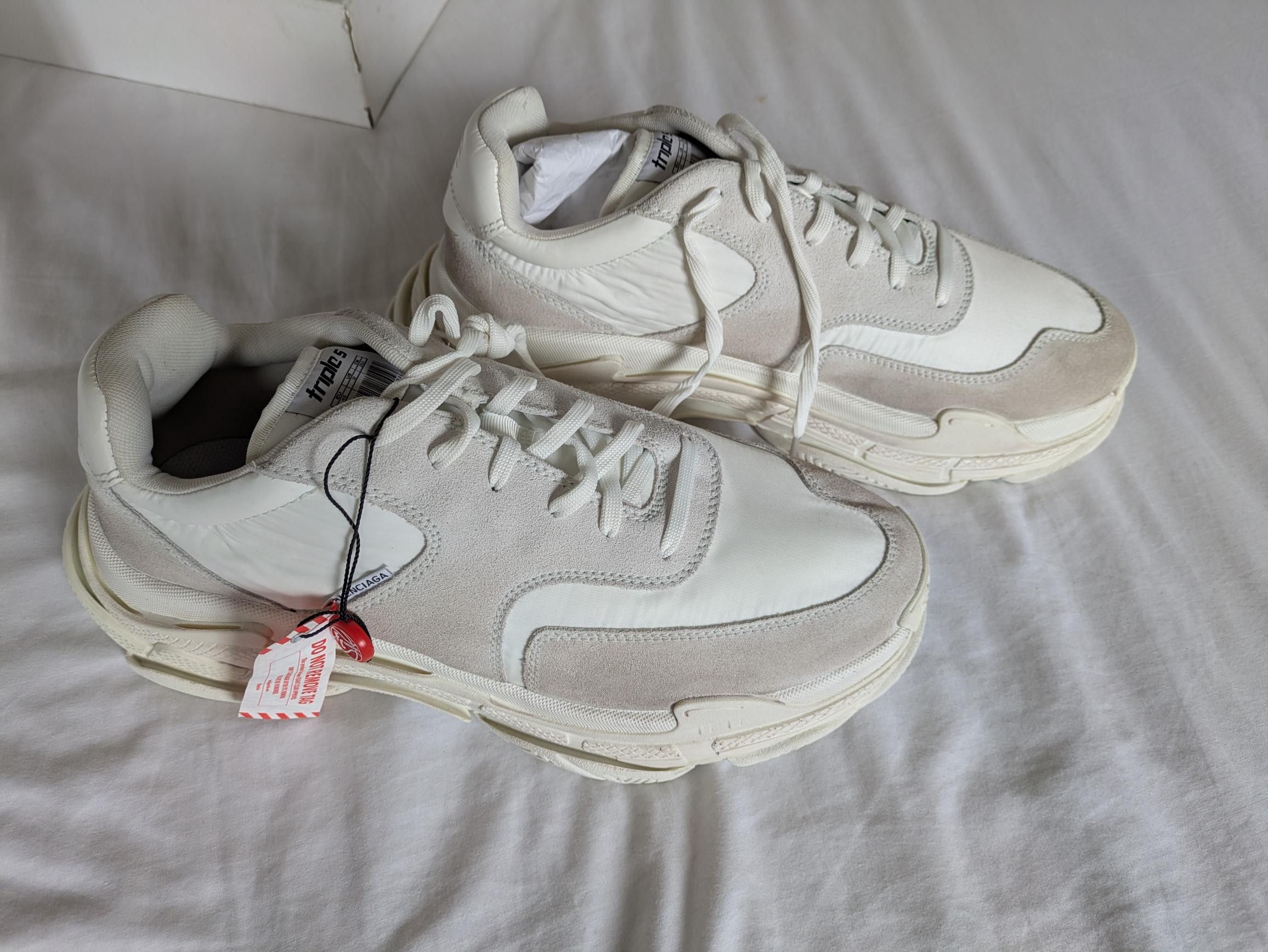 Balenciaga Balenciaga Triple S White Ecru Size US 12 / EU 45 - 6 Thumbnail