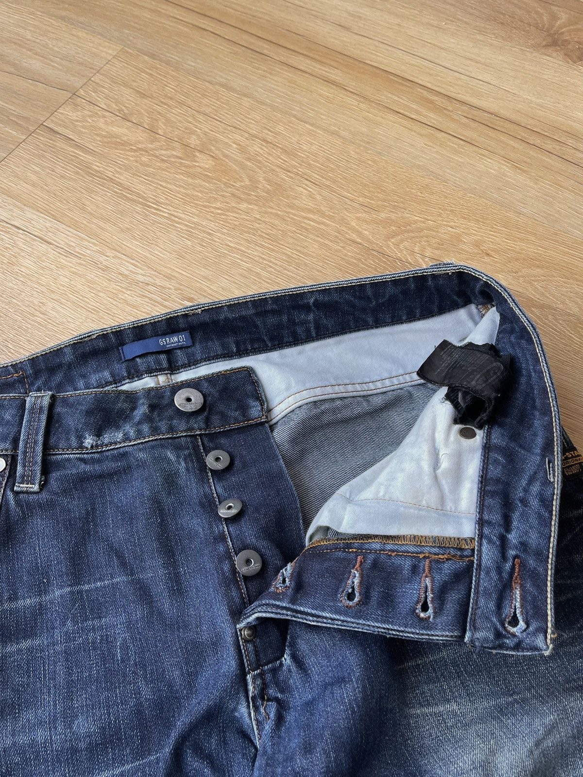 G-Star G-Star Raw Distressed Denim Jeans y2k Grunge Size US 34 / EU 50 - 13 Thumbnail