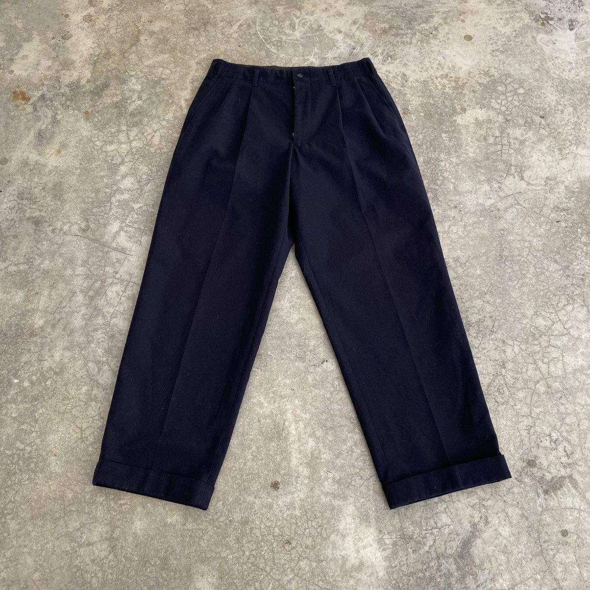 Yohji Yamamoto Yohji Yamamoto CJRC 2 Tucks Wool Blend Wide Trouser Pants Size US 31 - 2 Thumbnail