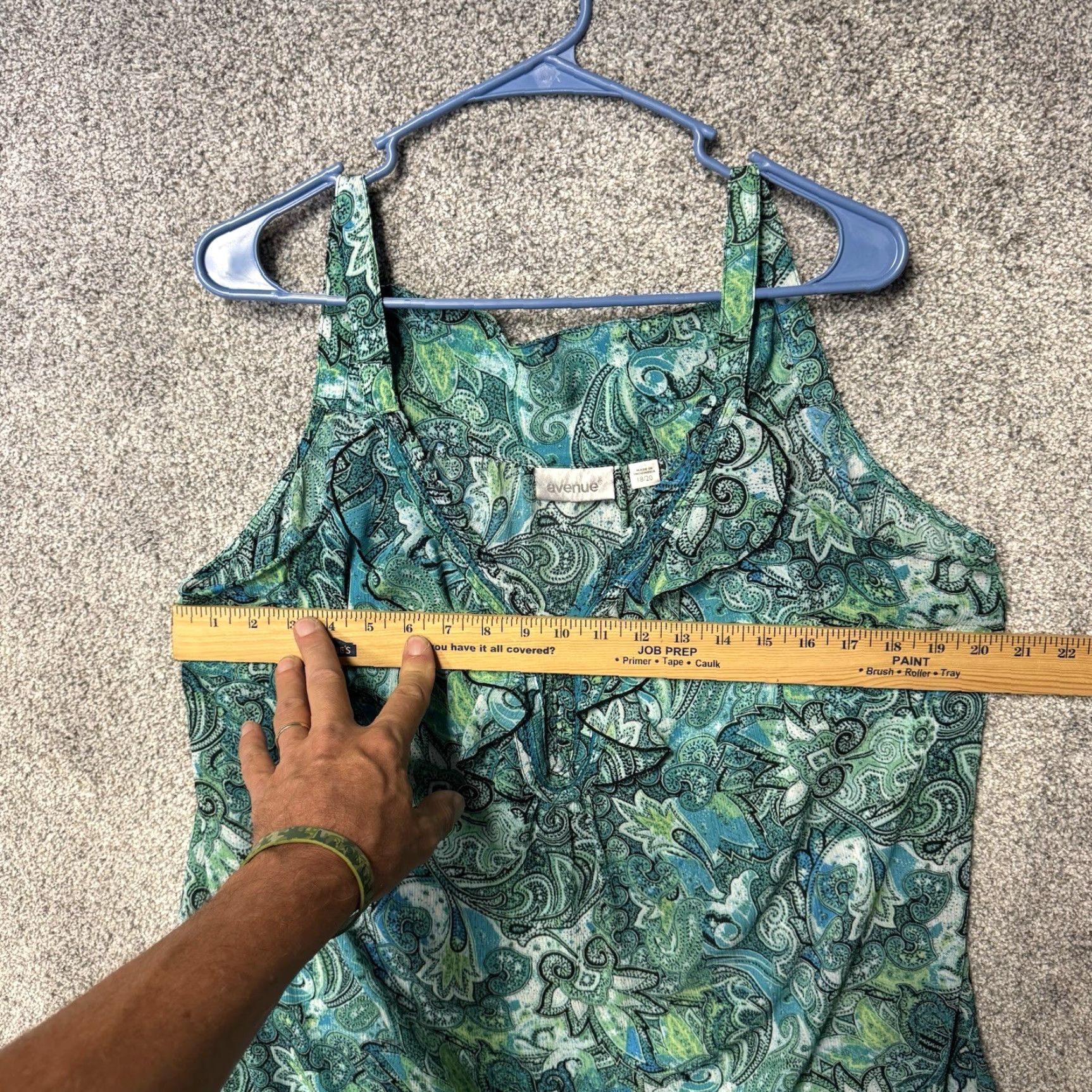 Avenue VINTAGE Avenue Sleeveless Blouse Plus 18-20 Boho Paisley Whimsigoth Victorian Y2K Green Blouse Womens Plus Size Size XXL / US 16-18 / IT 52-54 - 3 Thumbnail