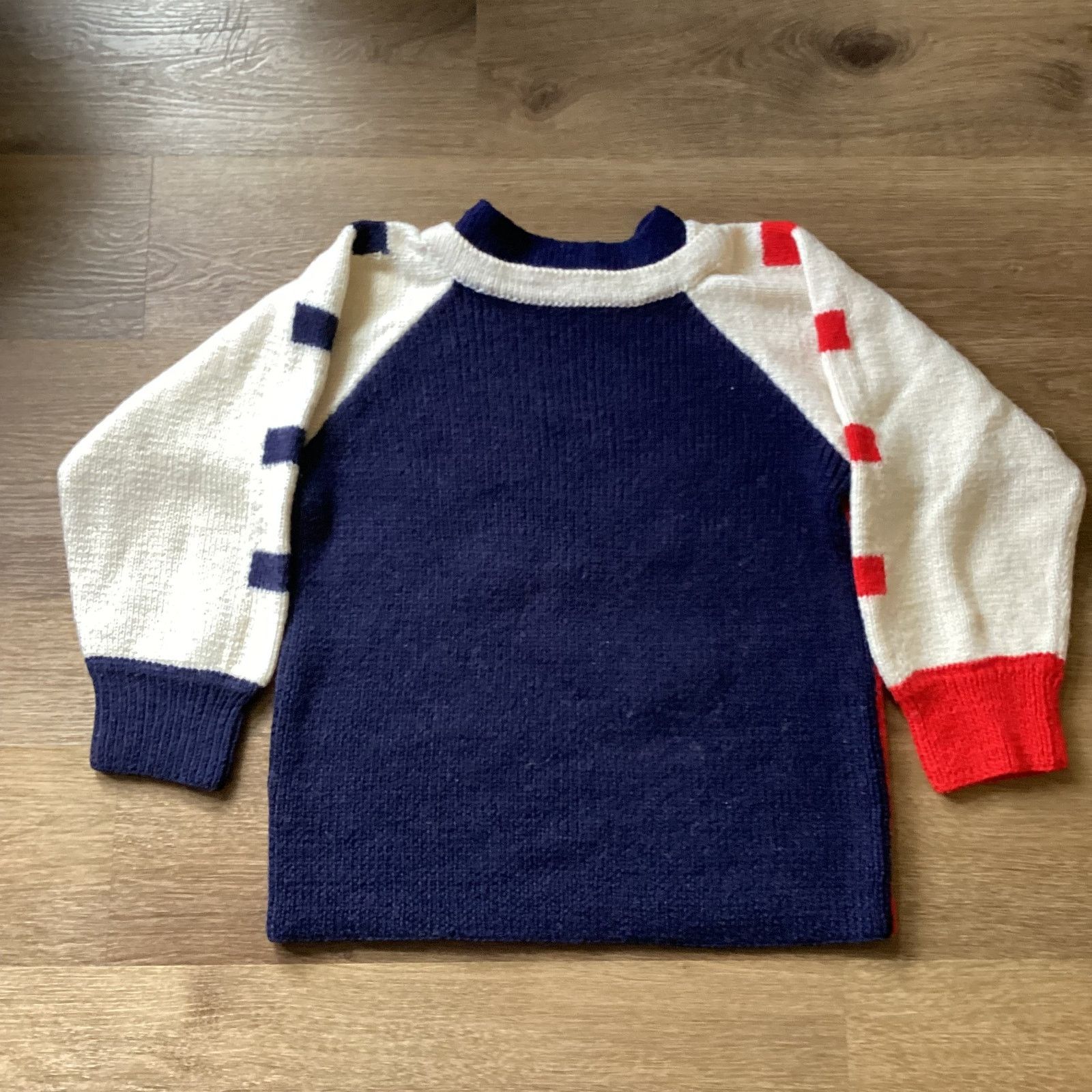 Vintage Two Toned Wool Knit Sweater Size US L / EU 52-54 / 3 - 1 Thumbnail