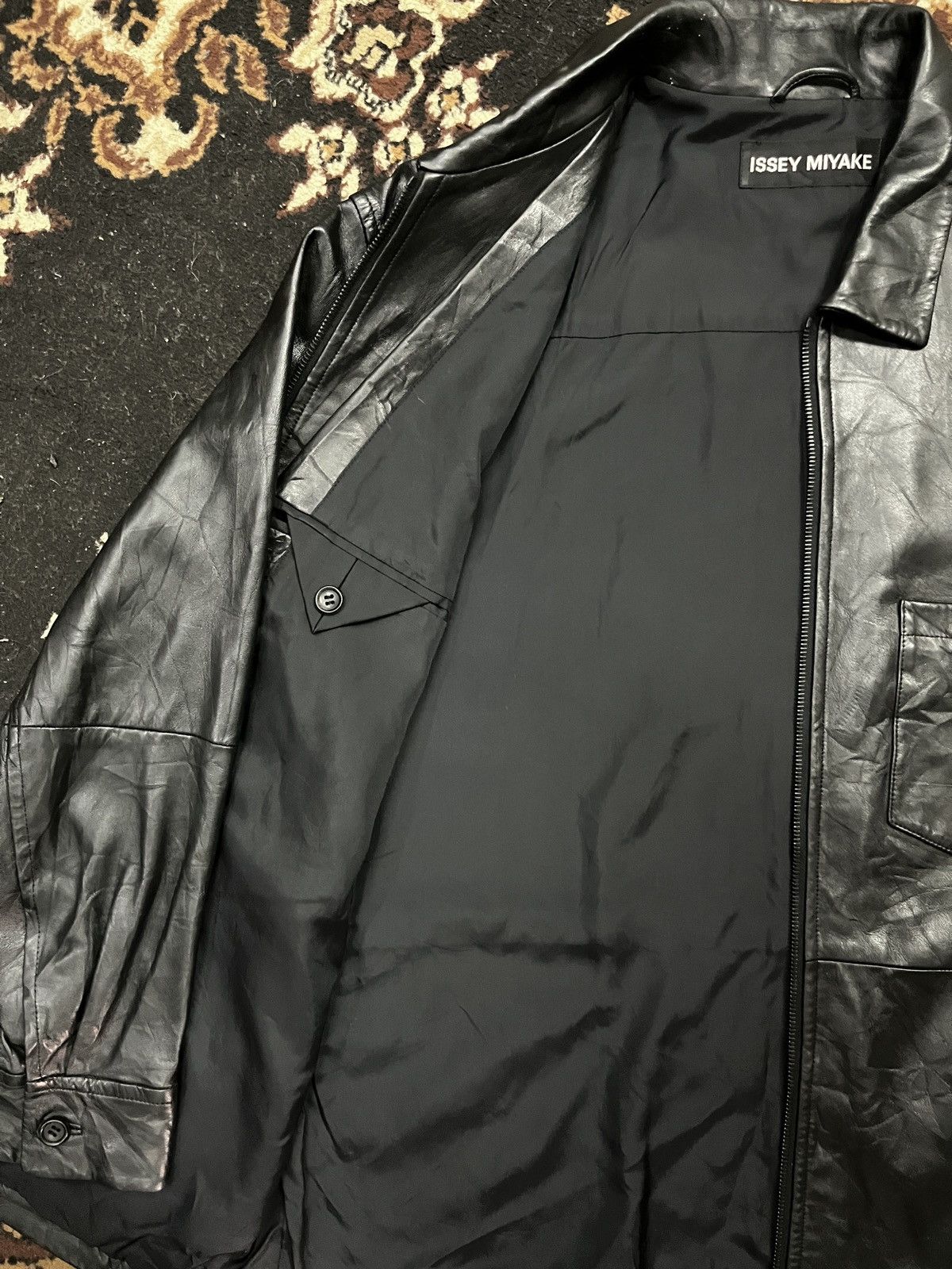 Issey Miyake Vintage Issey Miyake 1-Pocket Chore Style Leather Jacket Size US M / EU 48-50 / 2 - 5 Thumbnail