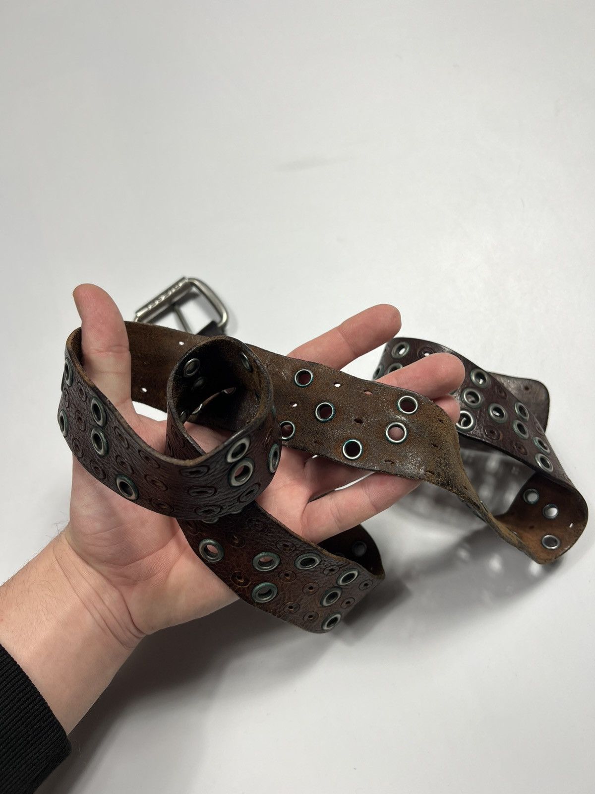 Diesel Vintage Diesel Leather Full of Holes Belt Simon style Size ONE SIZE - 7 Thumbnail