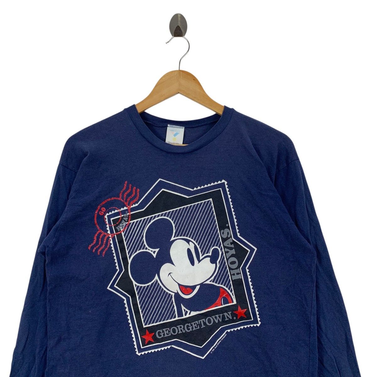 Mickey Mouse Vintage 90s MICKEY MOUSE Walt Disney Georgetown Hoyas Tshirt Size US L / EU 52-54 / 3 - 2 Thumbnail