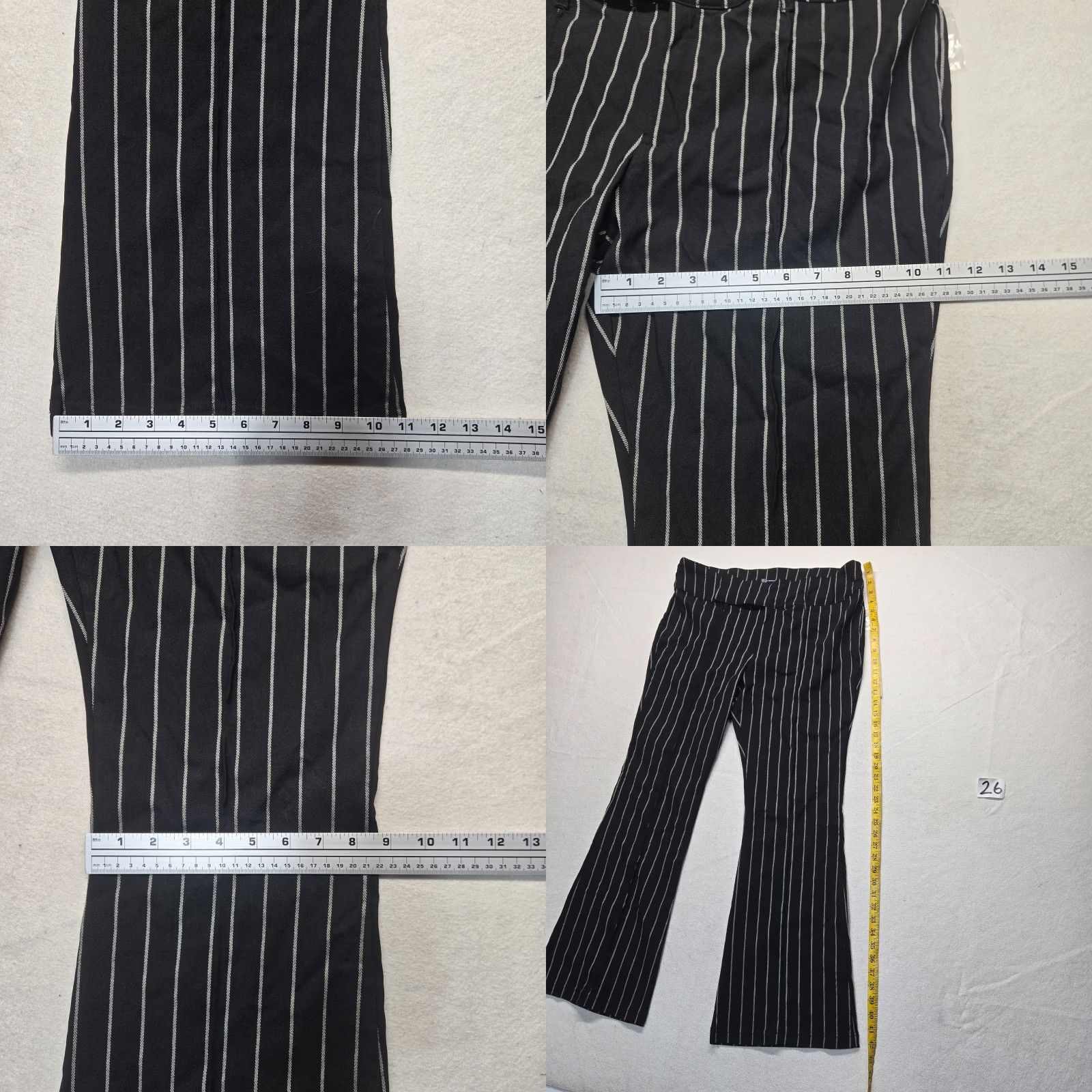 Vintage No Boundaries Millenium Flare Pants Womens XXL Black Striped High Rise Regular 2XL Pants Womens Size 40" / US 18 - 8 Thumbnail