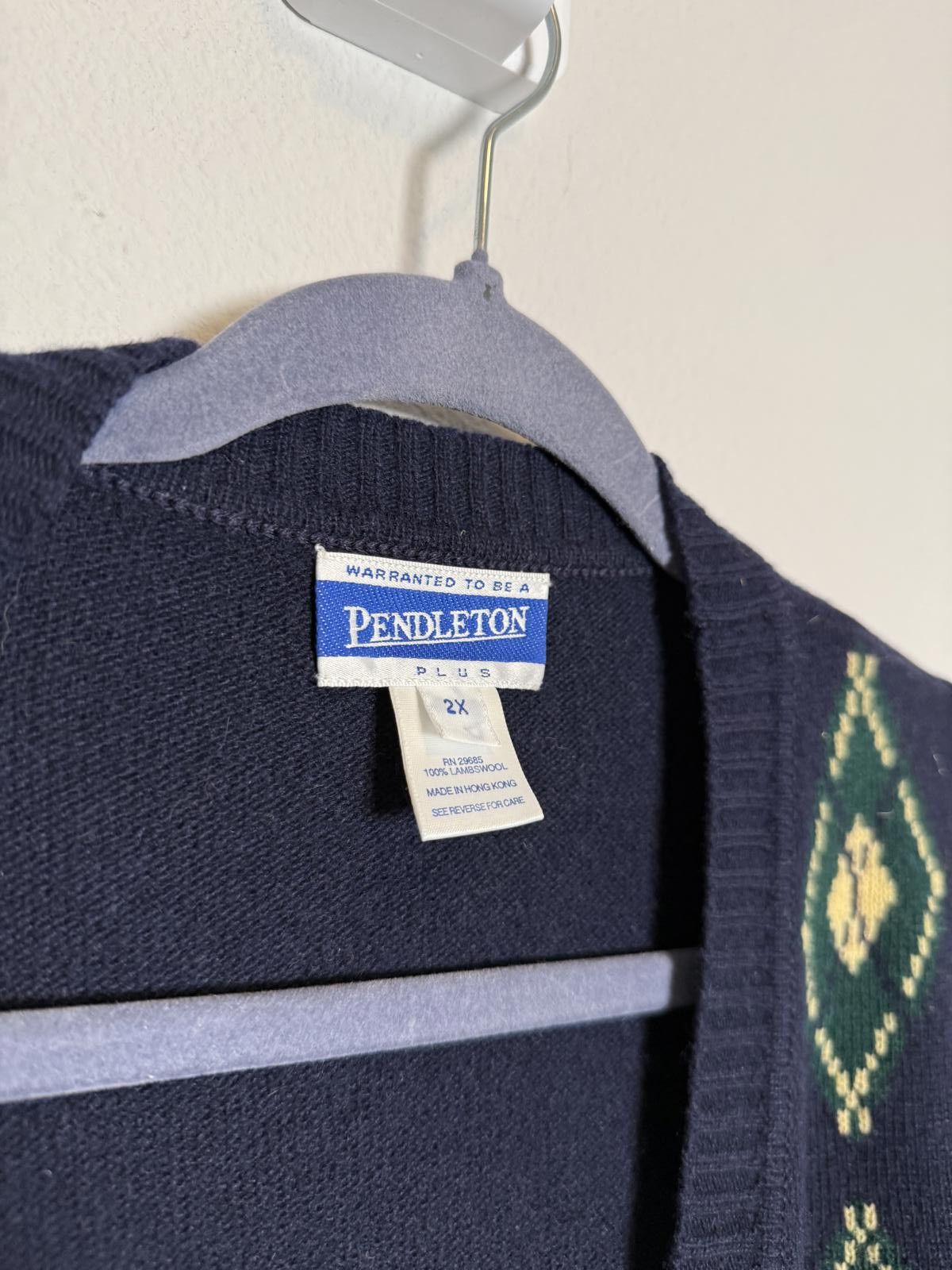 Pendleton Lambs Wool Pendleton Navy Blue Button Up Cardigan Vest Size XXL / US 16-18 / IT 52-54 - 4 Thumbnail