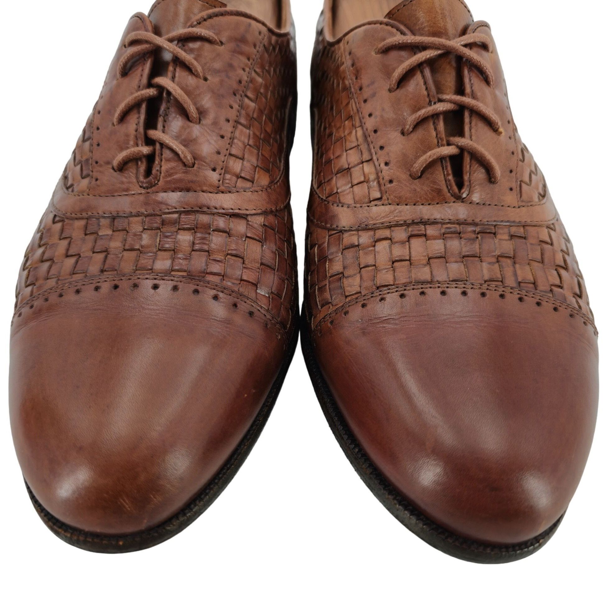 Bragano × Cole Haan Vintage Bragano Cole Haan Italy Mens 9.5 Brown Woven Leather Size US 9.5 / EU 42-43 - 9 Thumbnail