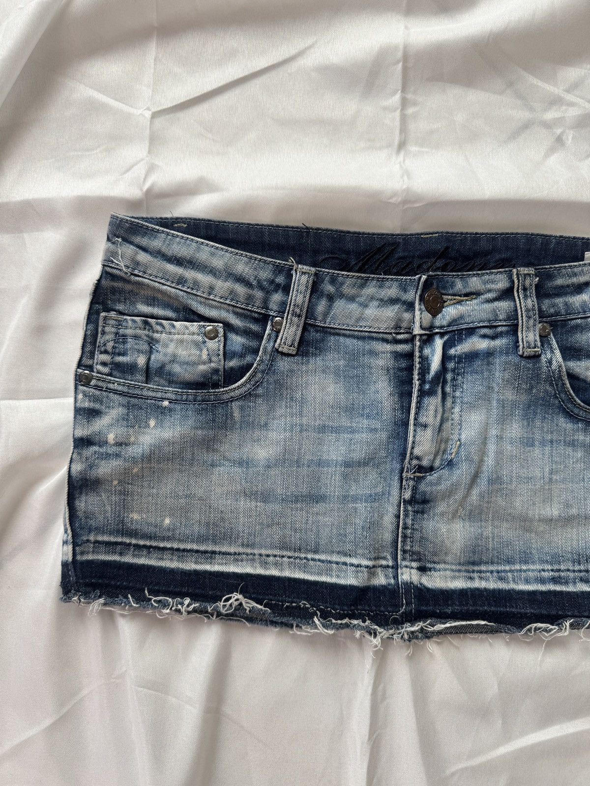 Hysteric Glamour Madonna Vintage Y2K Super Sexy Low Rise Mini Denim Skirt Size 29" - 2 Thumbnail