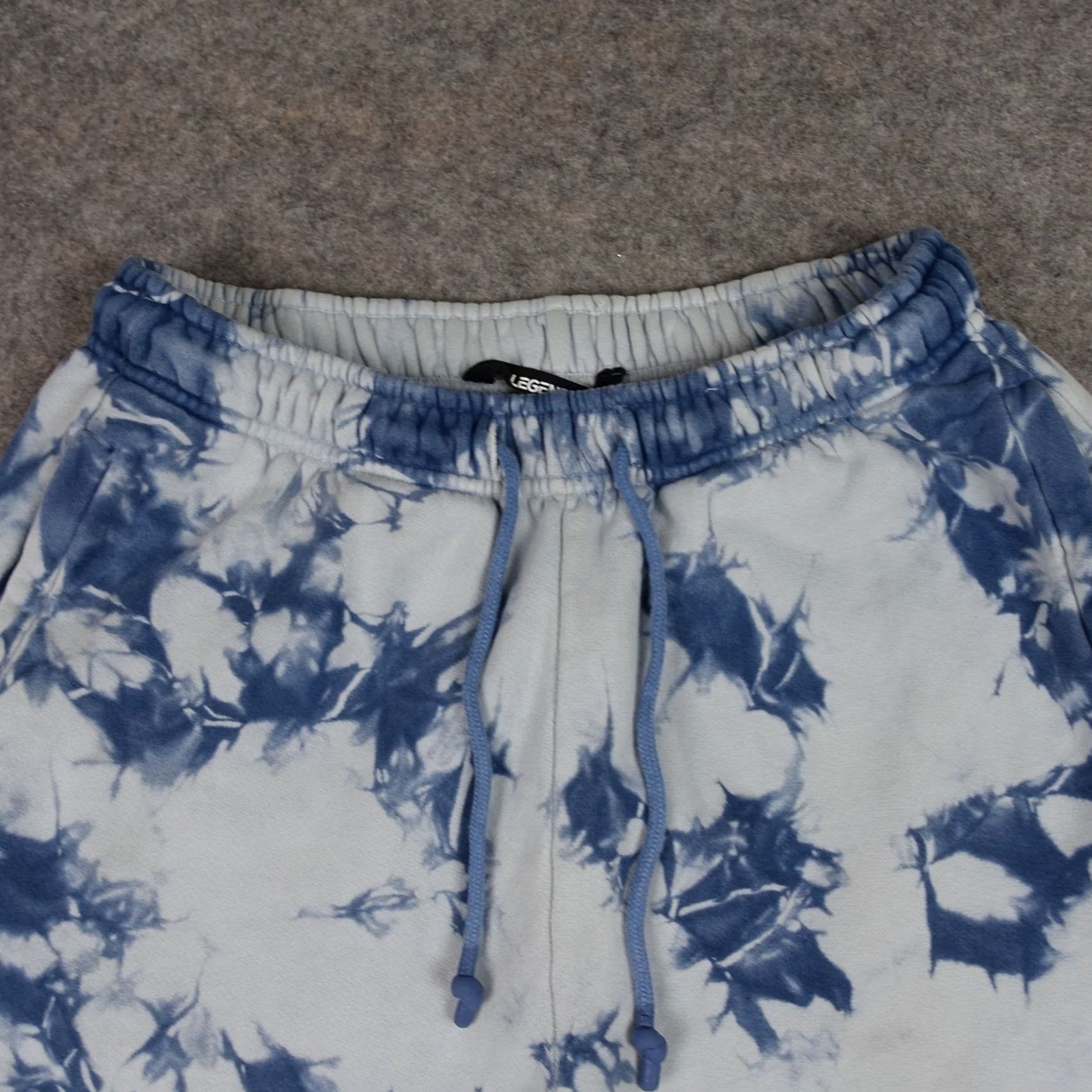 Vintage Legends Mens Small Blue White Tie Dye Jogger Pants USA Patch Logo Sweatpants Size US 29 - 2 Thumbnail