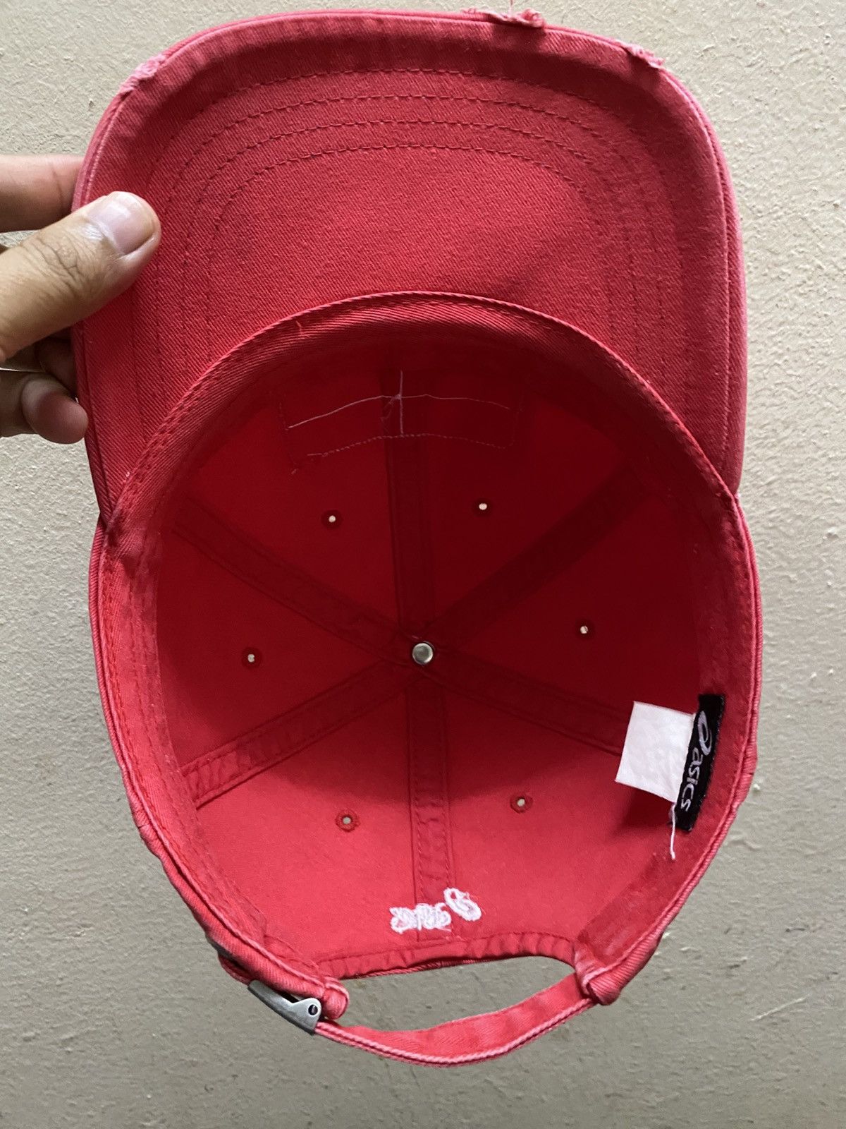 Asics × Vintage Asics Spellout Avant Garde Distressed Style Cap Size ONE SIZE - 6 Thumbnail
