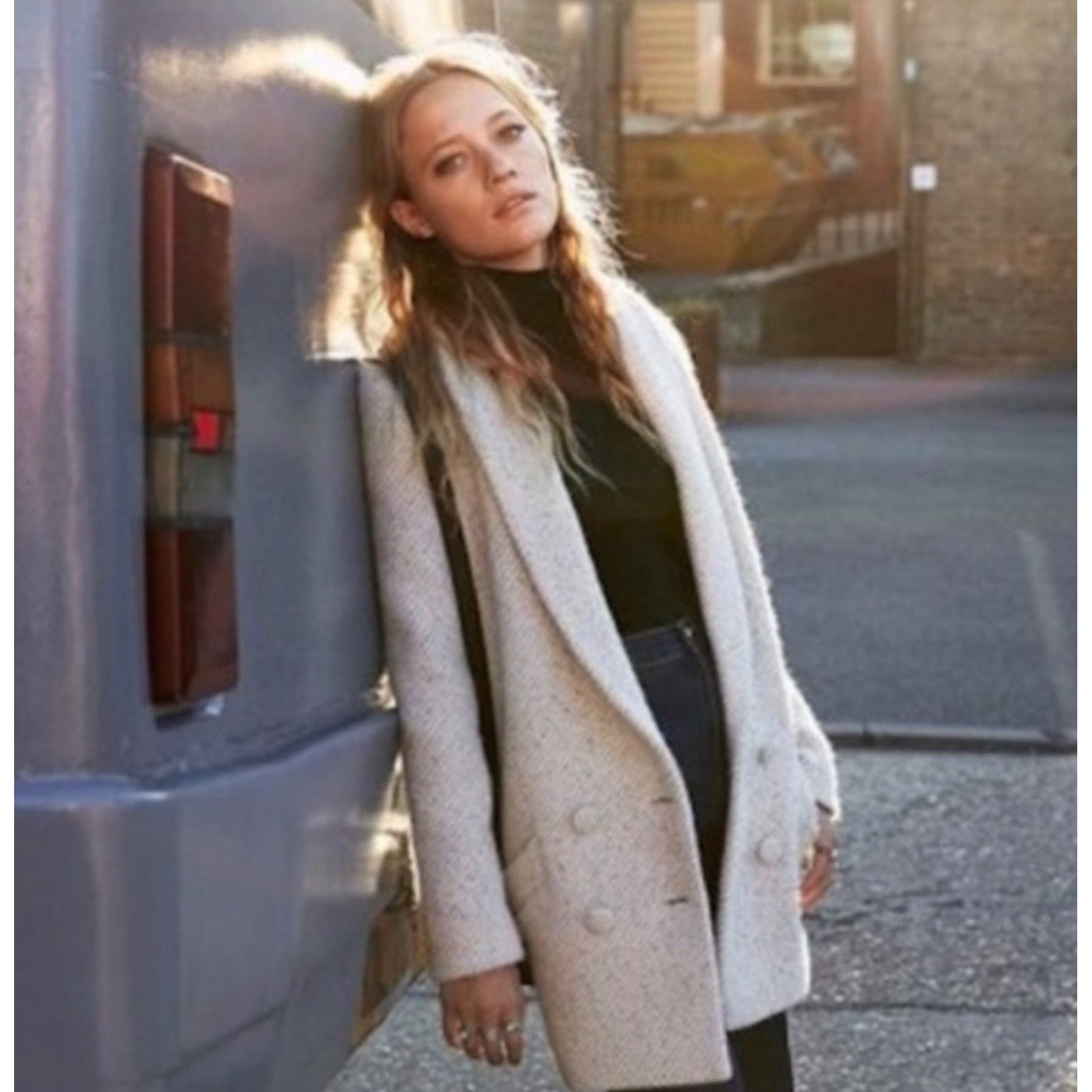 Sezane Jagger Coat Gray wool 34 bust 36 US2
