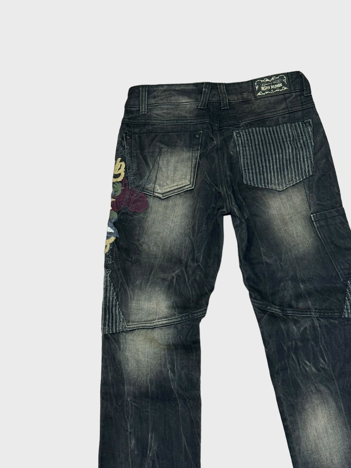 If Six Was Nine i2N Jeans Floral Motive Embroidered Acid Wash Denim Size US 28 / EU 44 - 10 Thumbnail