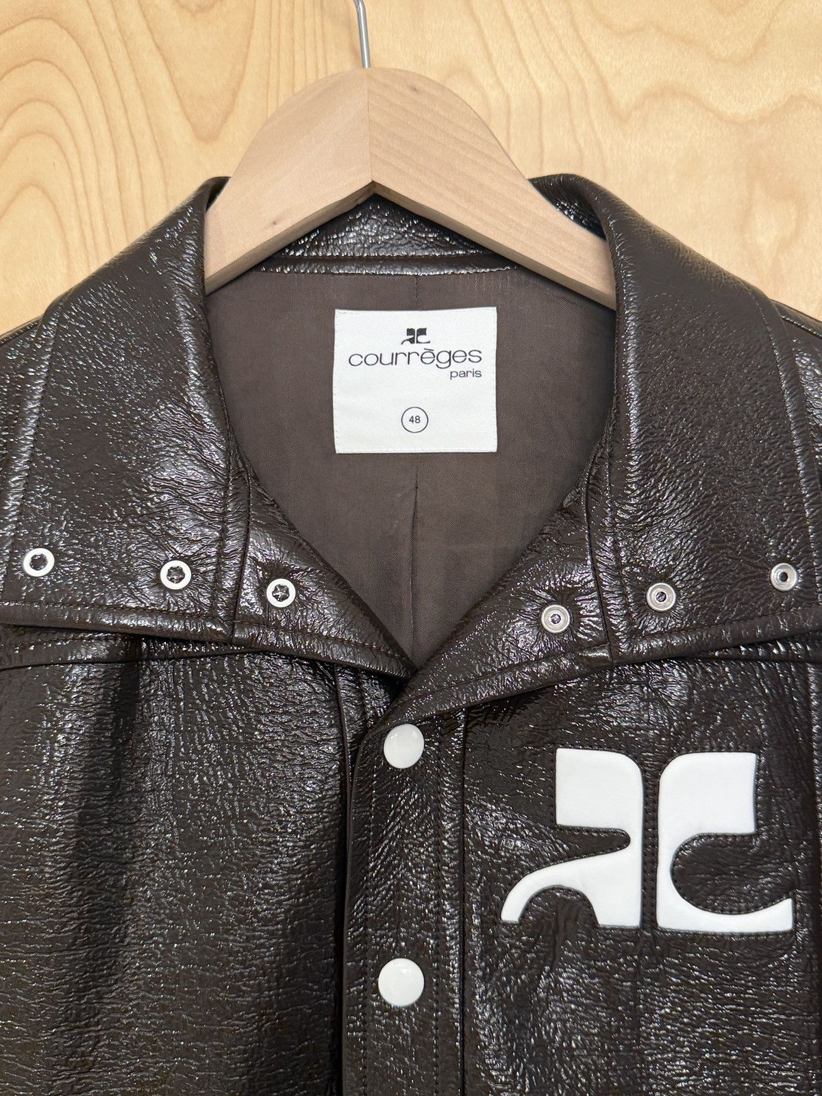 Courreges COURREGES MENS BROWN RE-EDITION VINYL JACKET Size US M / EU 48-50 / 2 - 4 Thumbnail