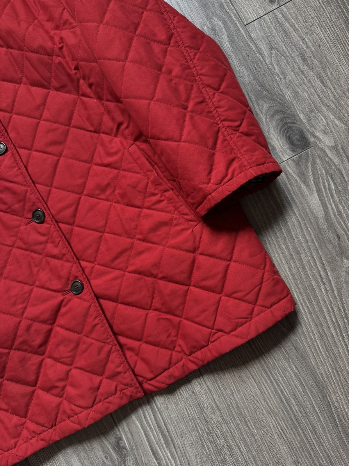 Burberry Burberry Coral Red Checkered Quilted Jacket 44 Size M / US 6-8 / IT 42-44 - 2 Thumbnail