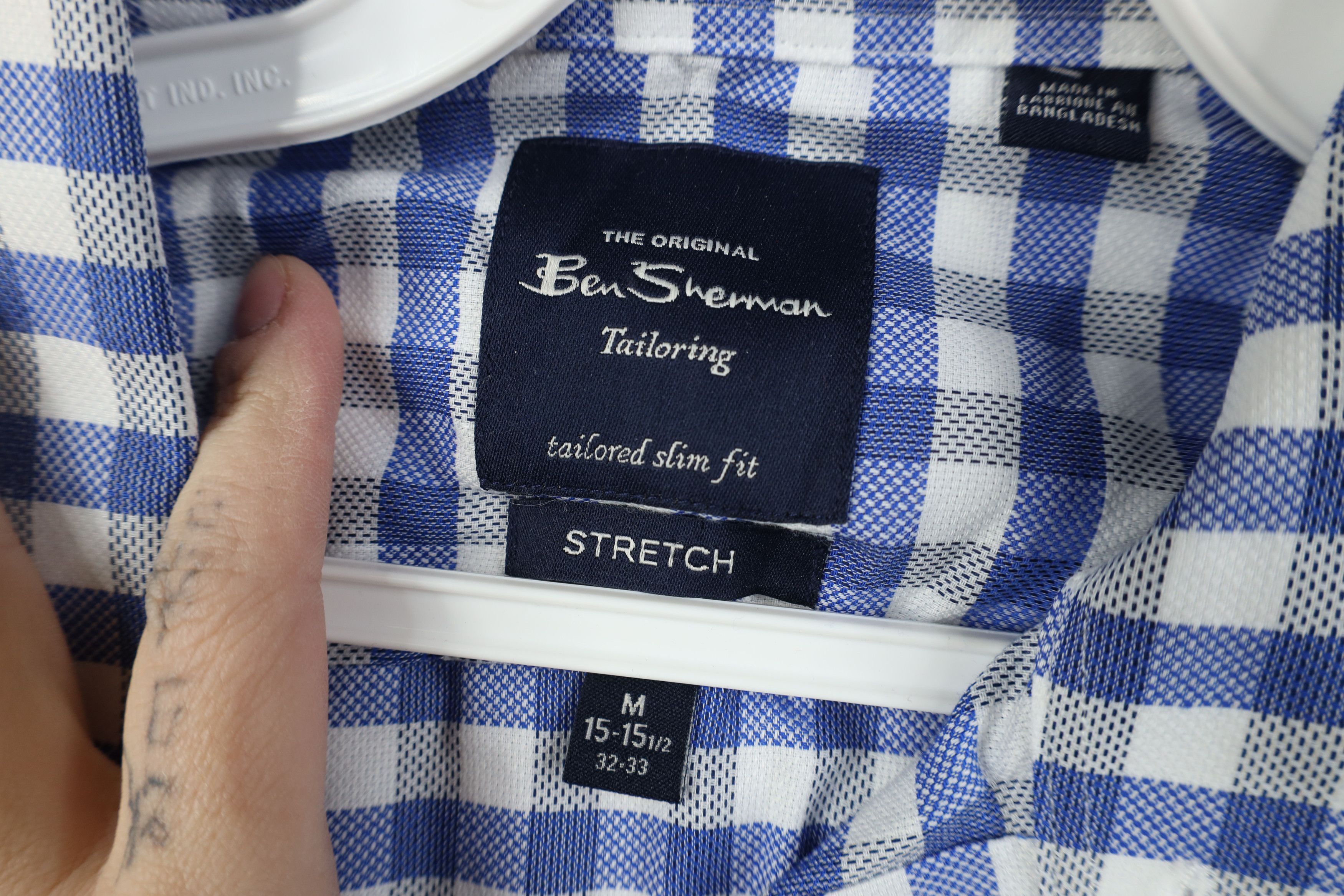 Ben Sherman New Ben Sherman Slim Fit Stretch Collared Button Shirt Blue Size US M / EU 48-50 / 2 - 7 Thumbnail