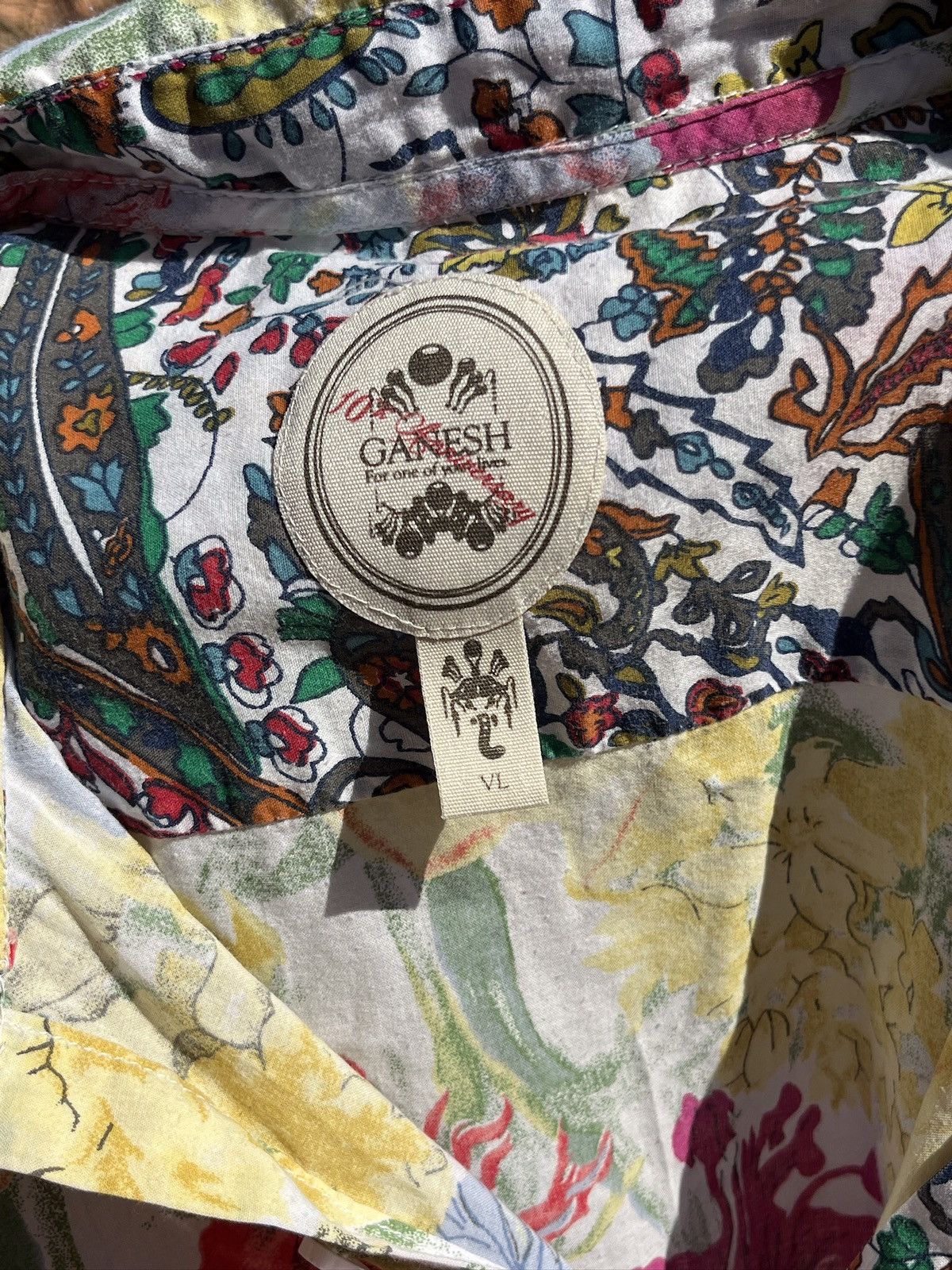 Vintage Ganesh Floral Boho Shirt Paisley Details Italy Size US XL / EU 56 / 4 - 15 Thumbnail