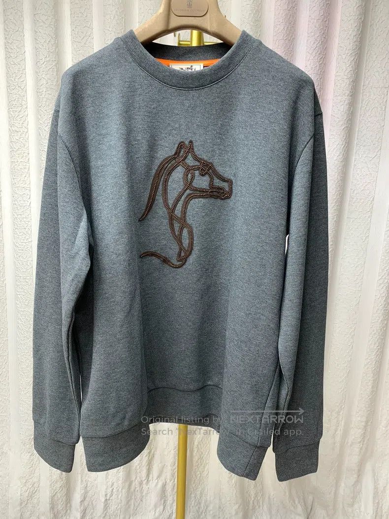 Hermes Hermes Lead gray chest coffee leather horse head round nec Size L / US 10 / IT 46 - 2 Thumbnail