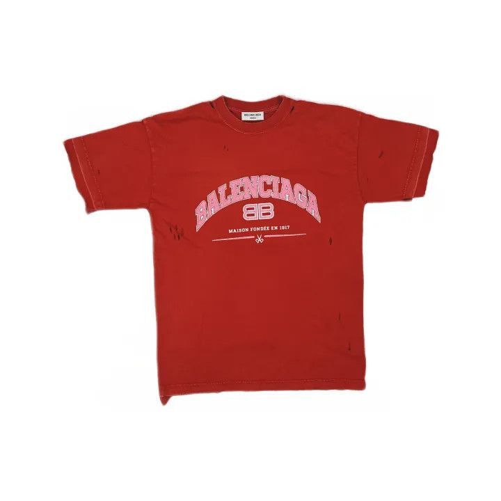 Balenciaga Balenciaga SS22 Maison Logo Distressed T-Shirt 0079-2507 Size XS / US 0-2 / IT 36-38 - 2 Thumbnail