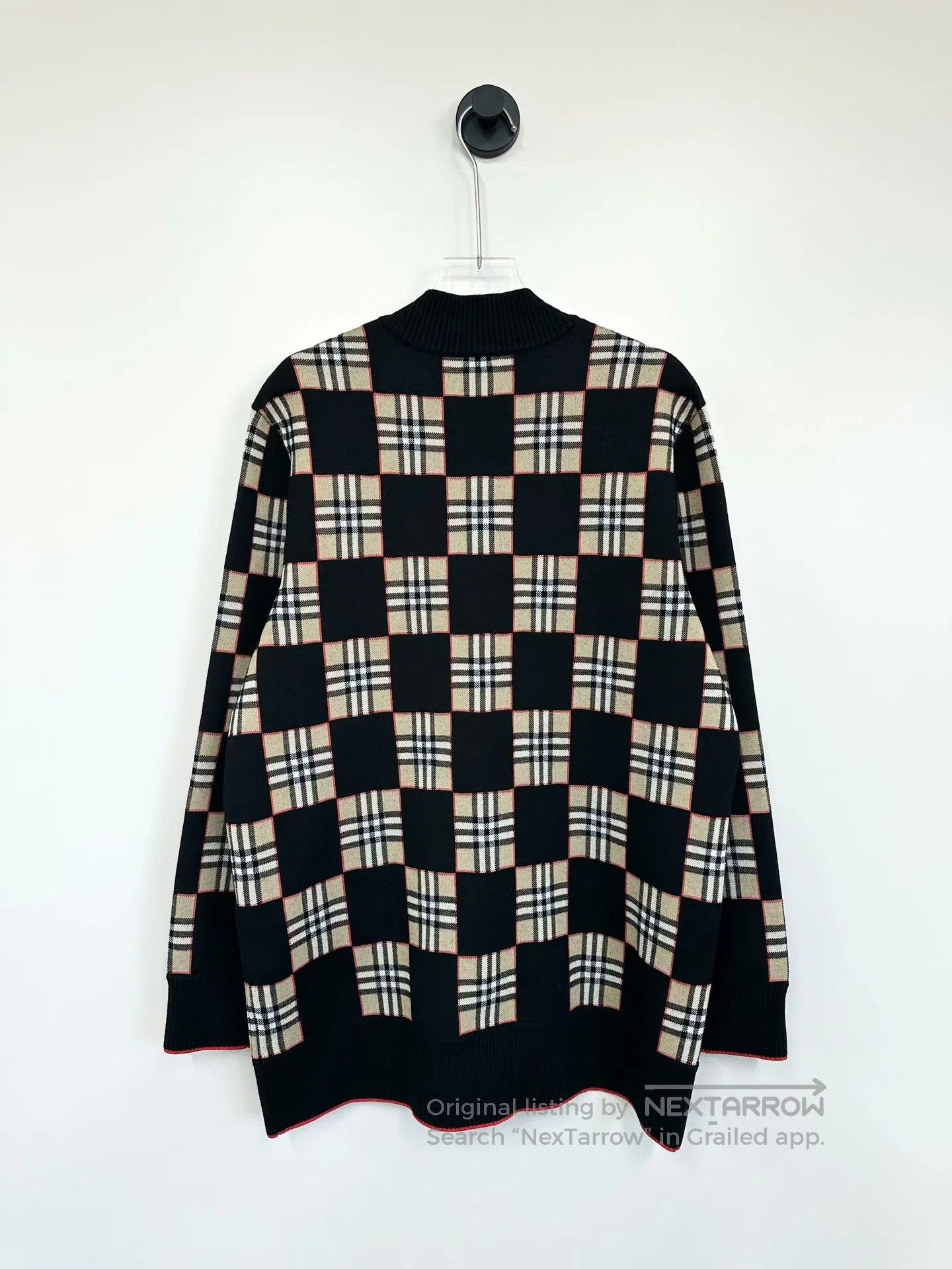 Burberry Burberry Black Checker Knit Wool Cardigan| Size US S / EU 44-46 / 1 - 2 Thumbnail