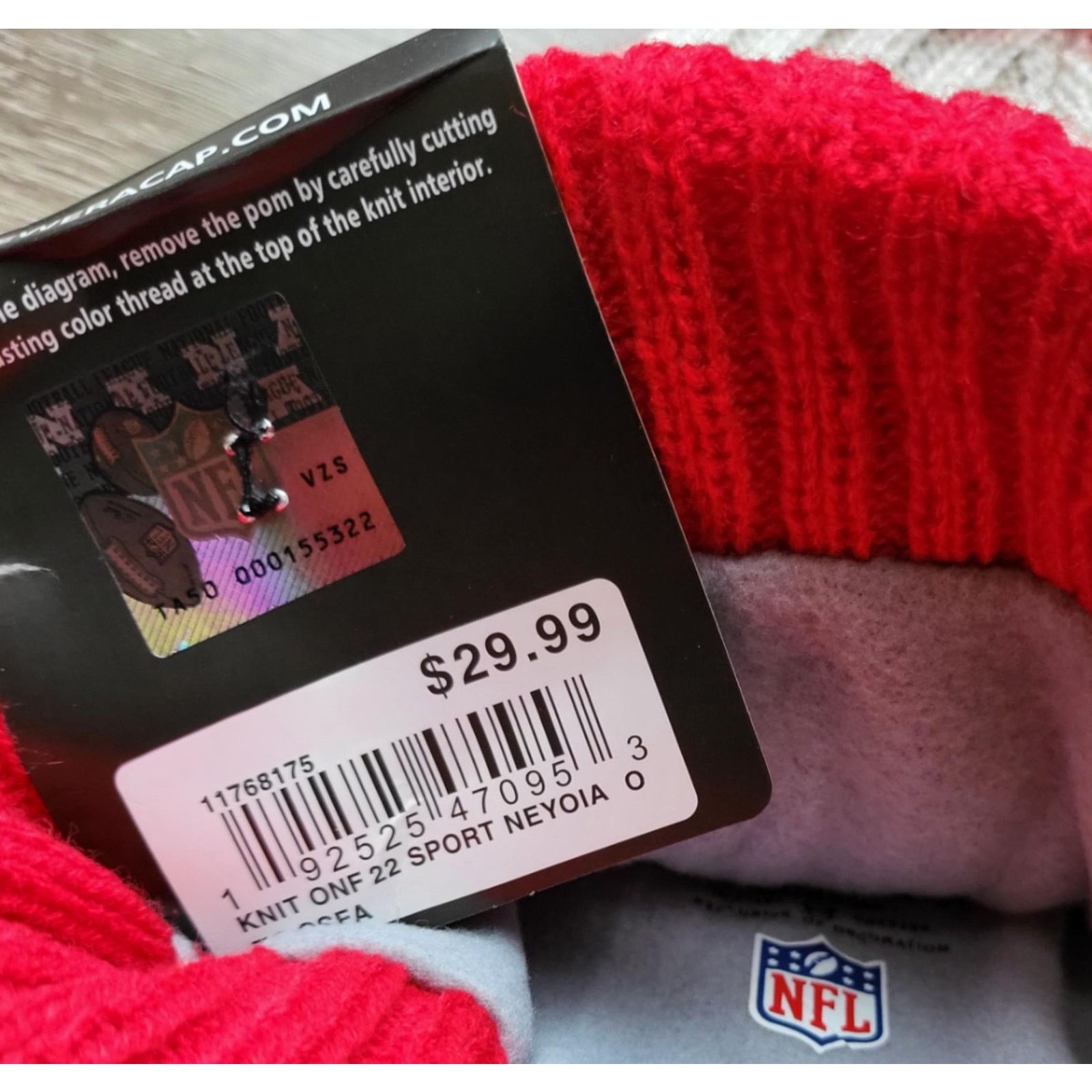 Other NWT Kansas City Chiefs Sports Knit Pom Beanie Fleece Lining Size ONE SIZE - 2 Thumbnail