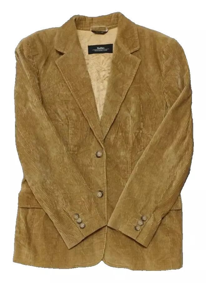 Max Mara × Weekend Max Mara MAX MARA Weekend Line Corduroy Light Brown Women Jacket Size XS / US 0-2 / IT 36-38 - 3 Thumbnail