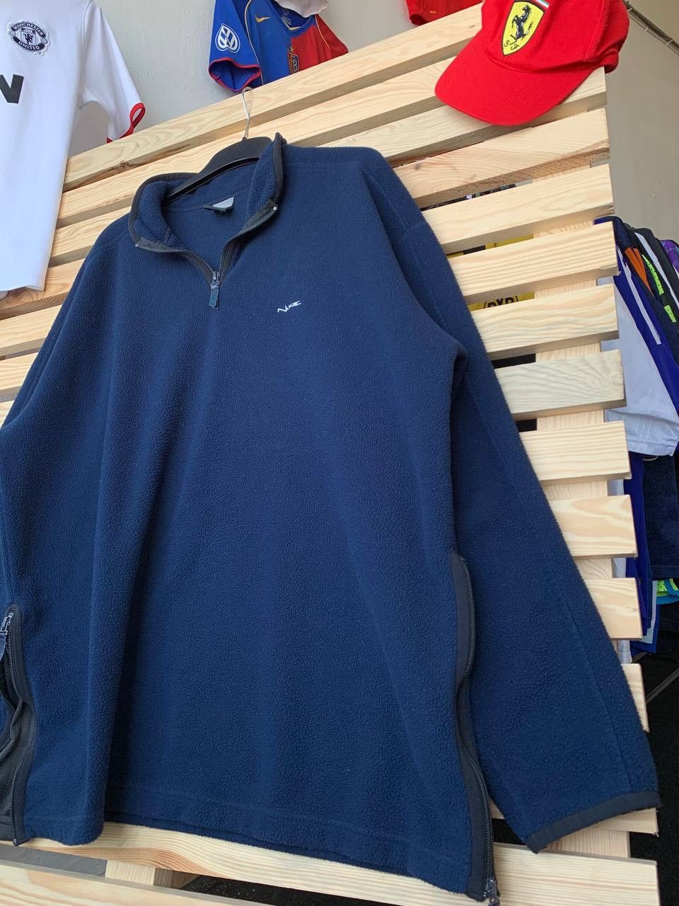Nike × Vintage Vintage 90s Sweatshirt Half 1/4 Zip Nike Big Swoosh Drill Size US XL / EU 56 / 4 - 5 Thumbnail