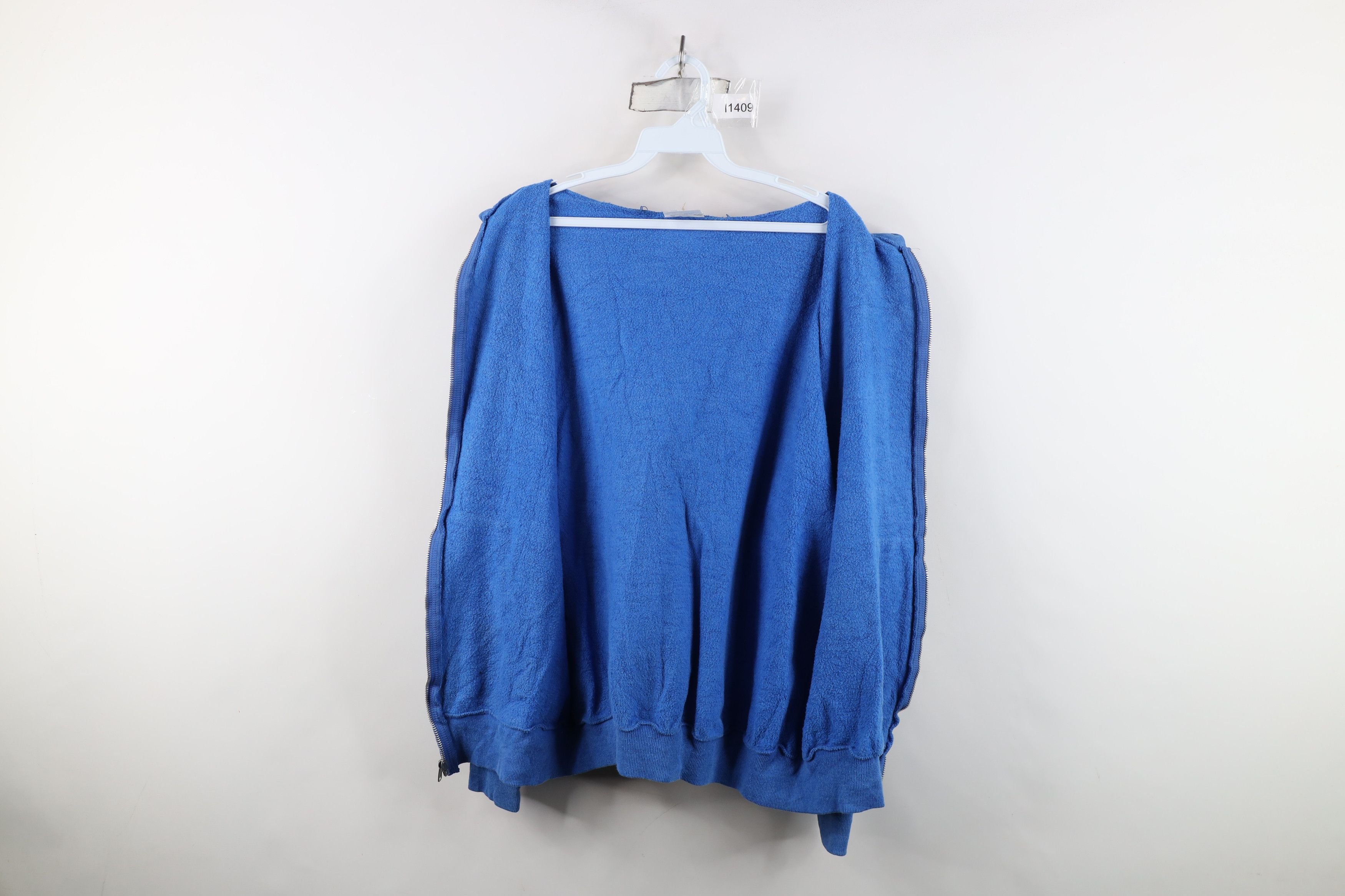 Vintage Vintage 80s Streetwear Blank Full Zip Hoodie Sweatshirt USA Size US L / EU 52-54 / 3 - 9 Thumbnail