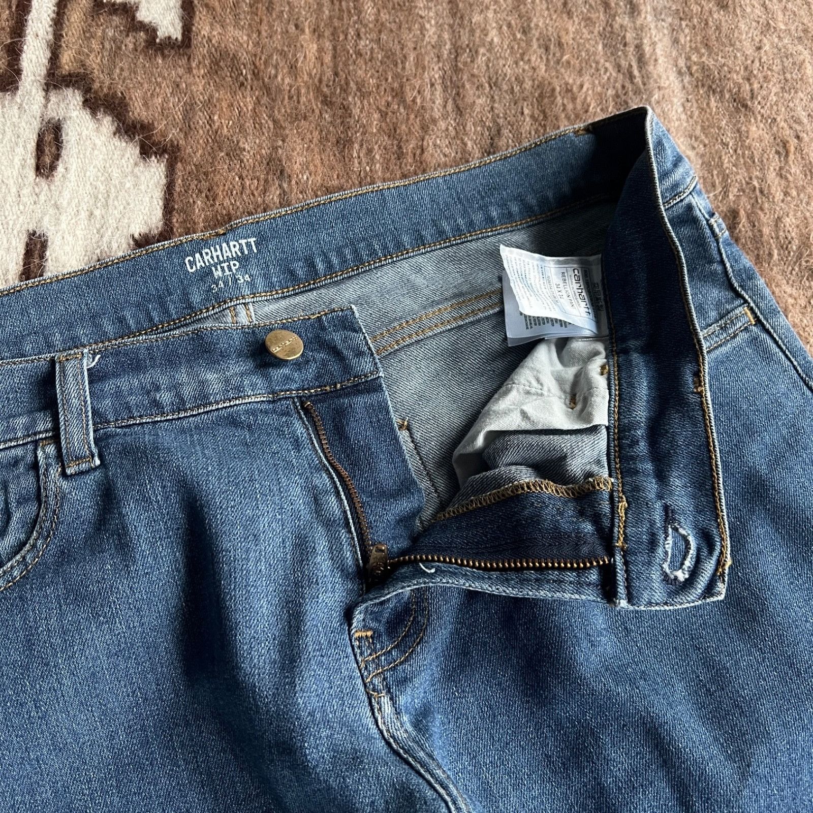 Carhartt Carhartt WIP Rebellion Slim Fit Denim Jeans 9816AC Size US 36 / EU 52 - 7 Thumbnail