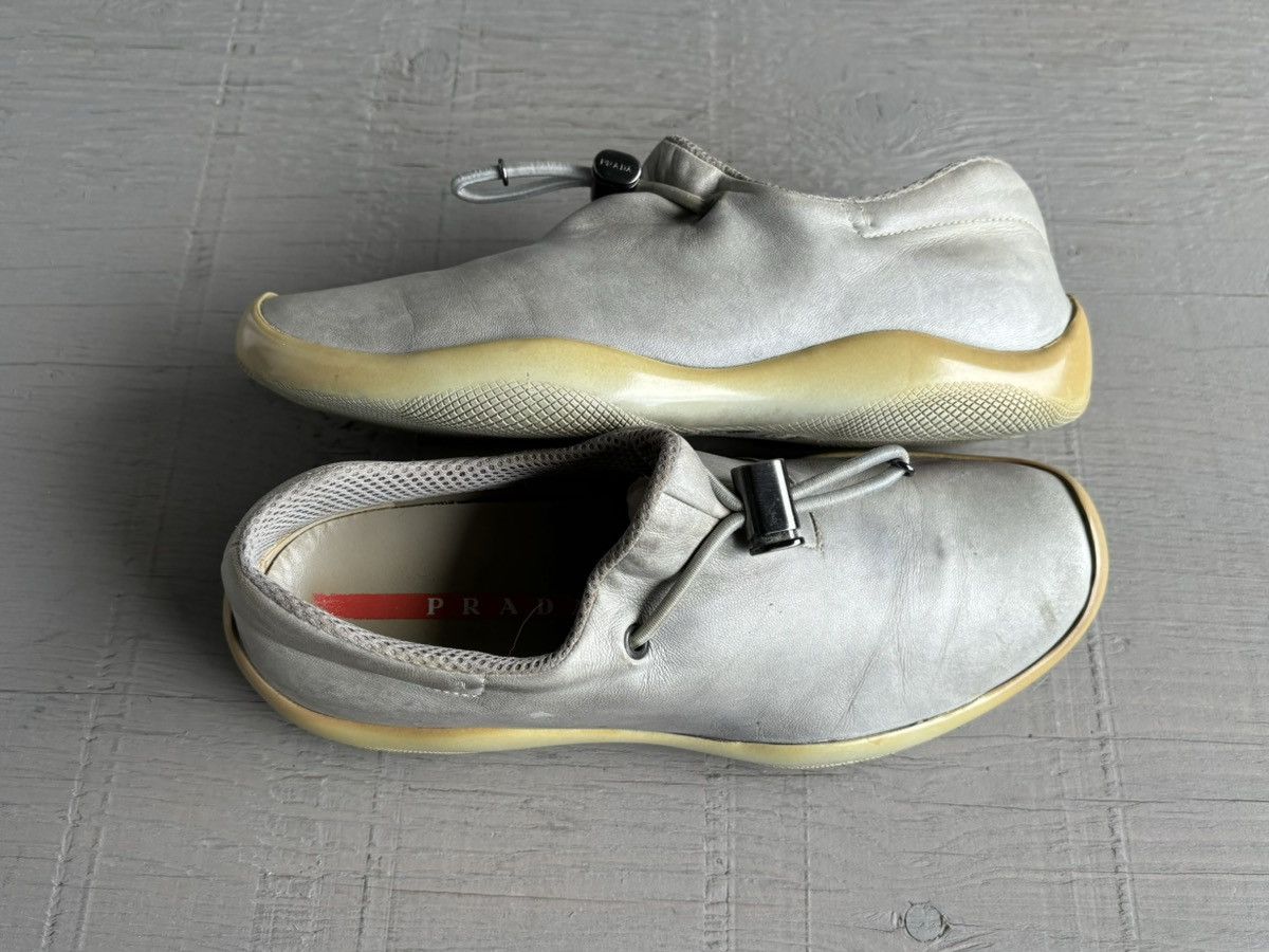 Prada × Vintage 2000s Prada Linea Rossa Slip On Sneakers Womens Y2K Mules Size US 7 / IT 37 - 23 Thumbnail