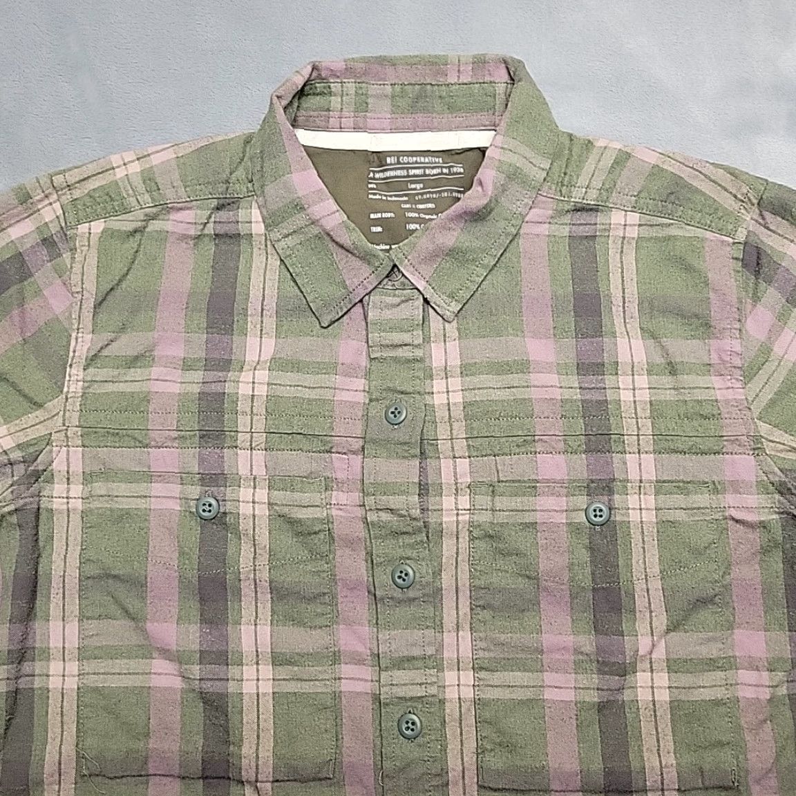 Vintage REI Co op Shirt Womens Large Green Plaid Flannel Long Sleeve Cabin Casual Women L Green Plaid Flannel Shirt Size L / US 10 / IT 46 - 2 Thumbnail
