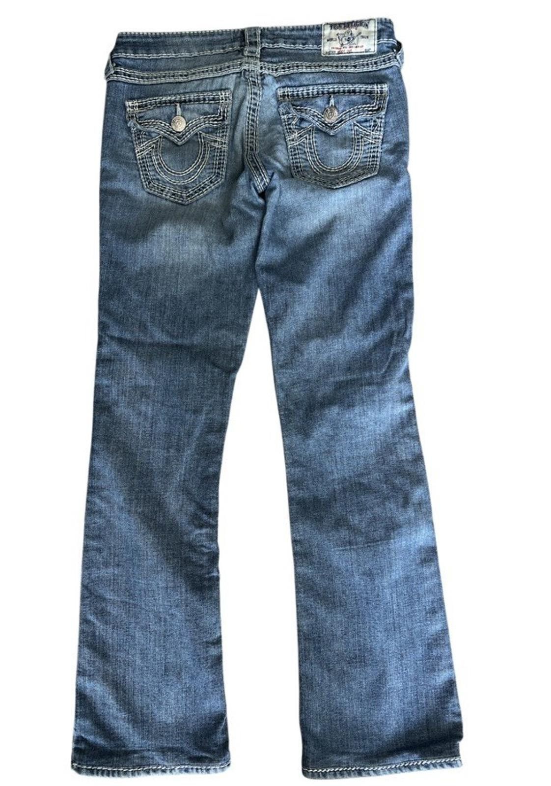True Religion True Religion Boot Cut Jeans Blue Pockets Stitching Sz 26 Size 26" / US 2 / IT 38 - 2 Thumbnail
