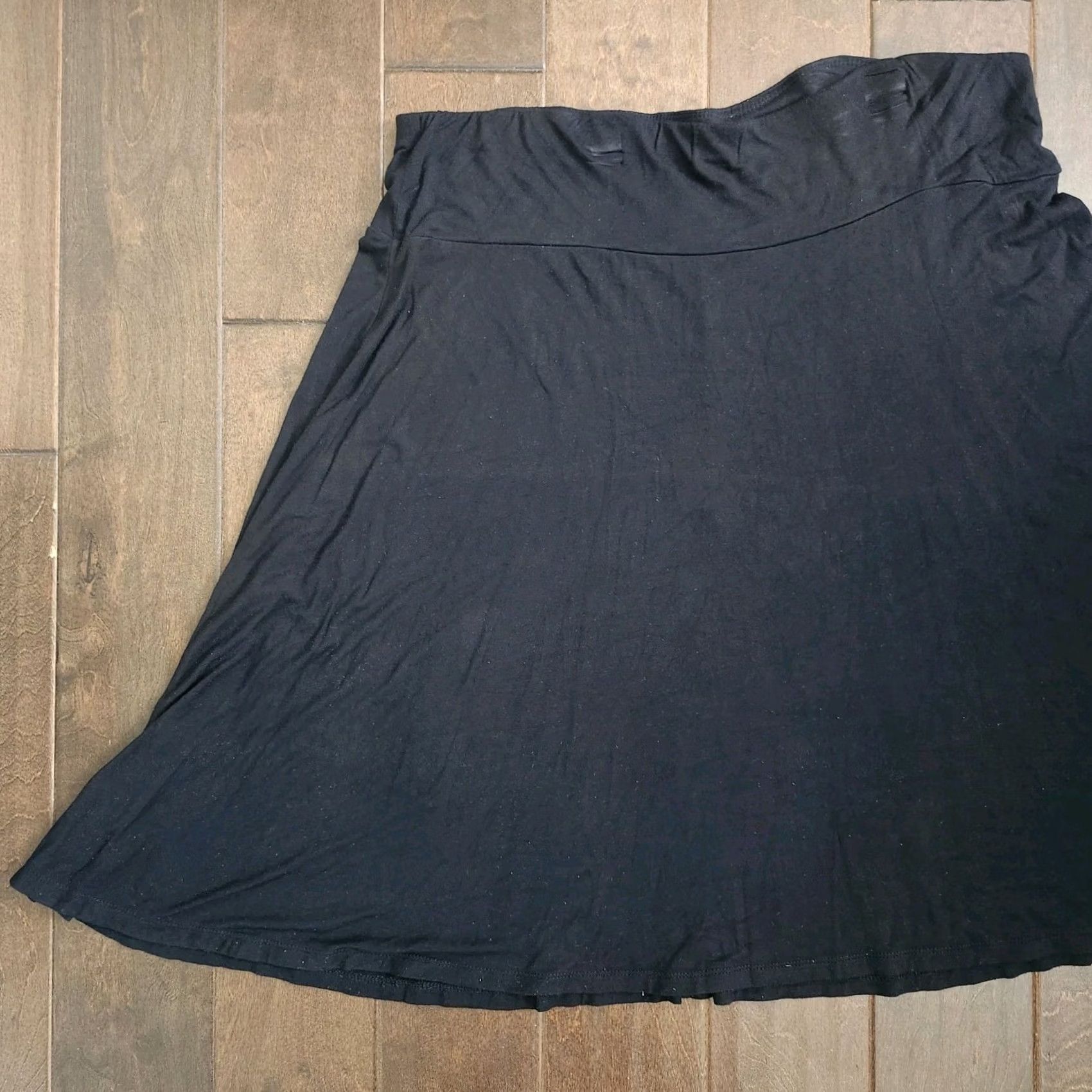 Avenue Avenue Black Pull On Skirt Womens 14/16 Stretch Rayon Spandex Casual Size 36" / US 14 / IT 50 - 3 Thumbnail