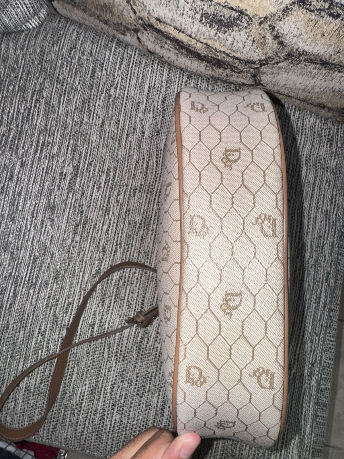 Dior × Vintage Christian Dior Honeycomb Leather Shoulder Crossbody Purse Size ONE SIZE - 4 Thumbnail