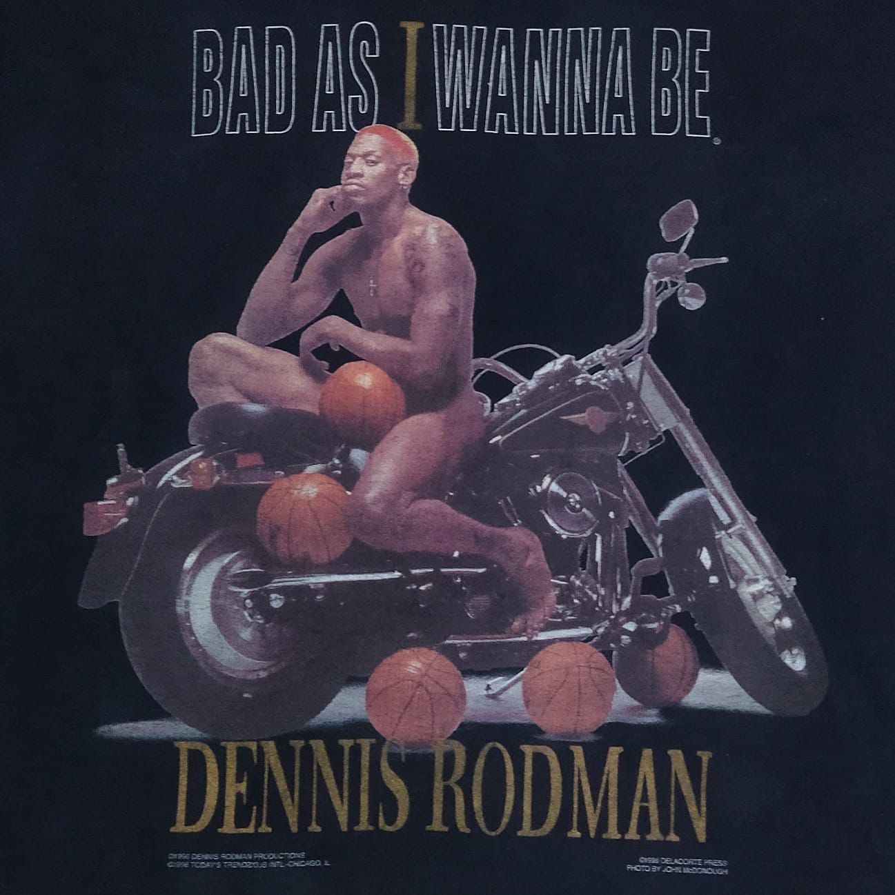 NBA × Vintage Vintage 90s Dennis Rodman Bad Ass I Wanna Be Long Sleeve Tee Size US M / EU 48-50 / 2 - 3 Thumbnail
