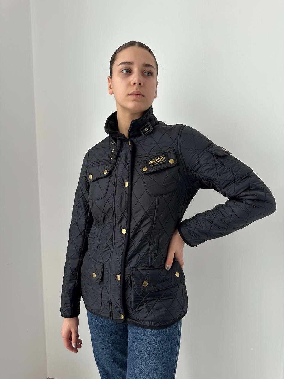 Barbour × Vintage Vintage Barbour International Quilted Black Jacket Size M / US 6-8 / IT 42-44 - 15 Thumbnail