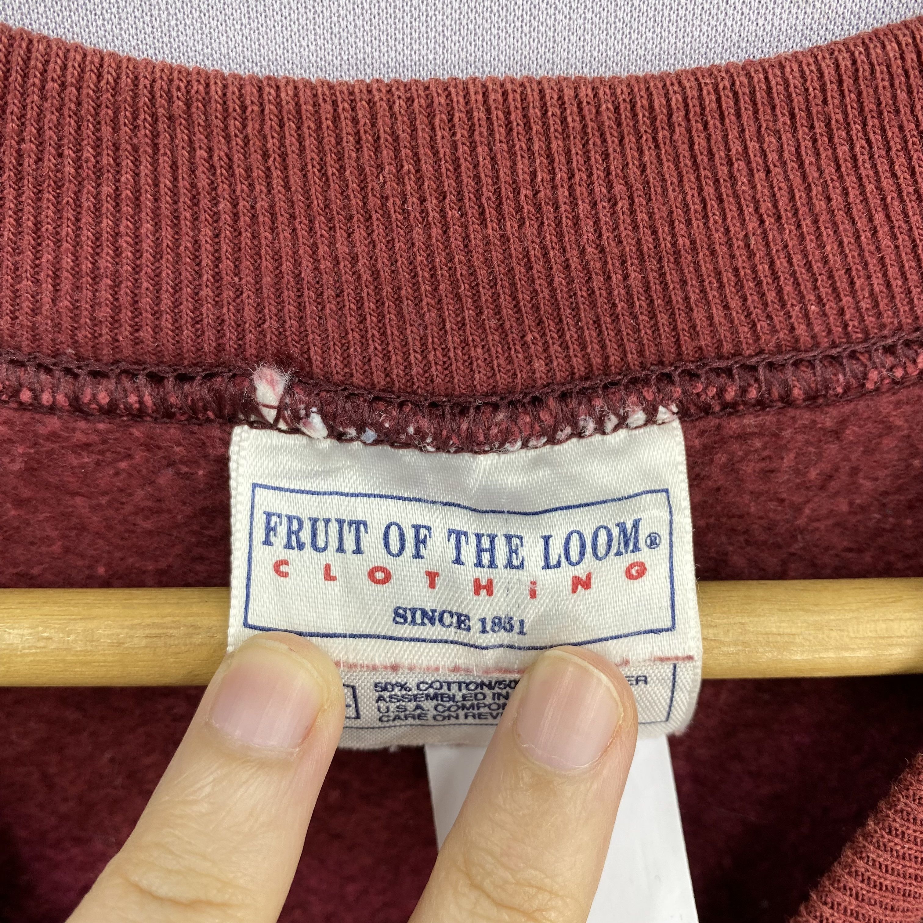 Vintage Vintage 90s Bleached Fruit Of The Loom Pullover Sweatshirt Size US XXL / EU 58 / 5 - 8 Thumbnail