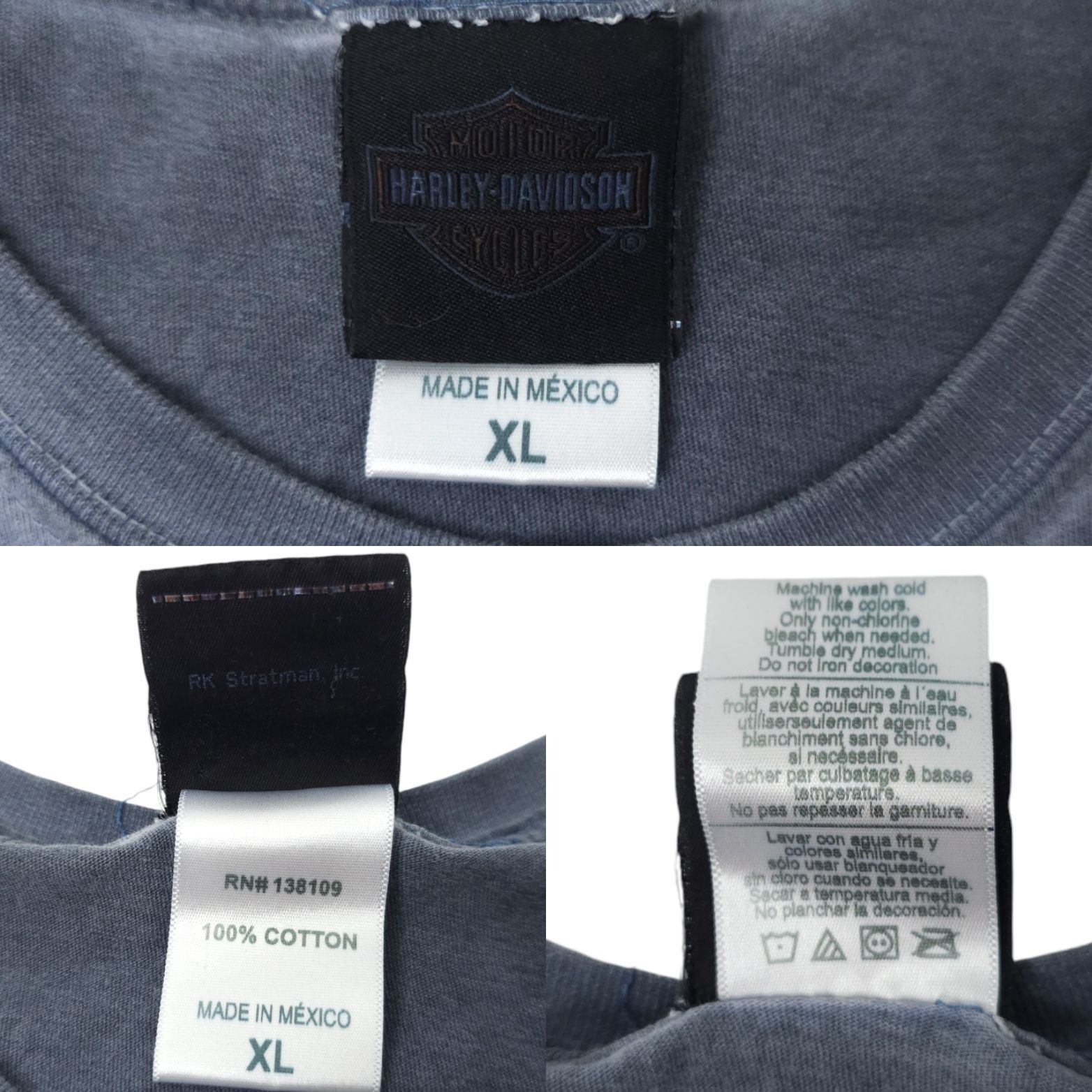 Harley Davidson Harley Davidson T Shirt Mens XL Double Sided Light Gray Size US XL / EU 56 / 4 - 6 Thumbnail