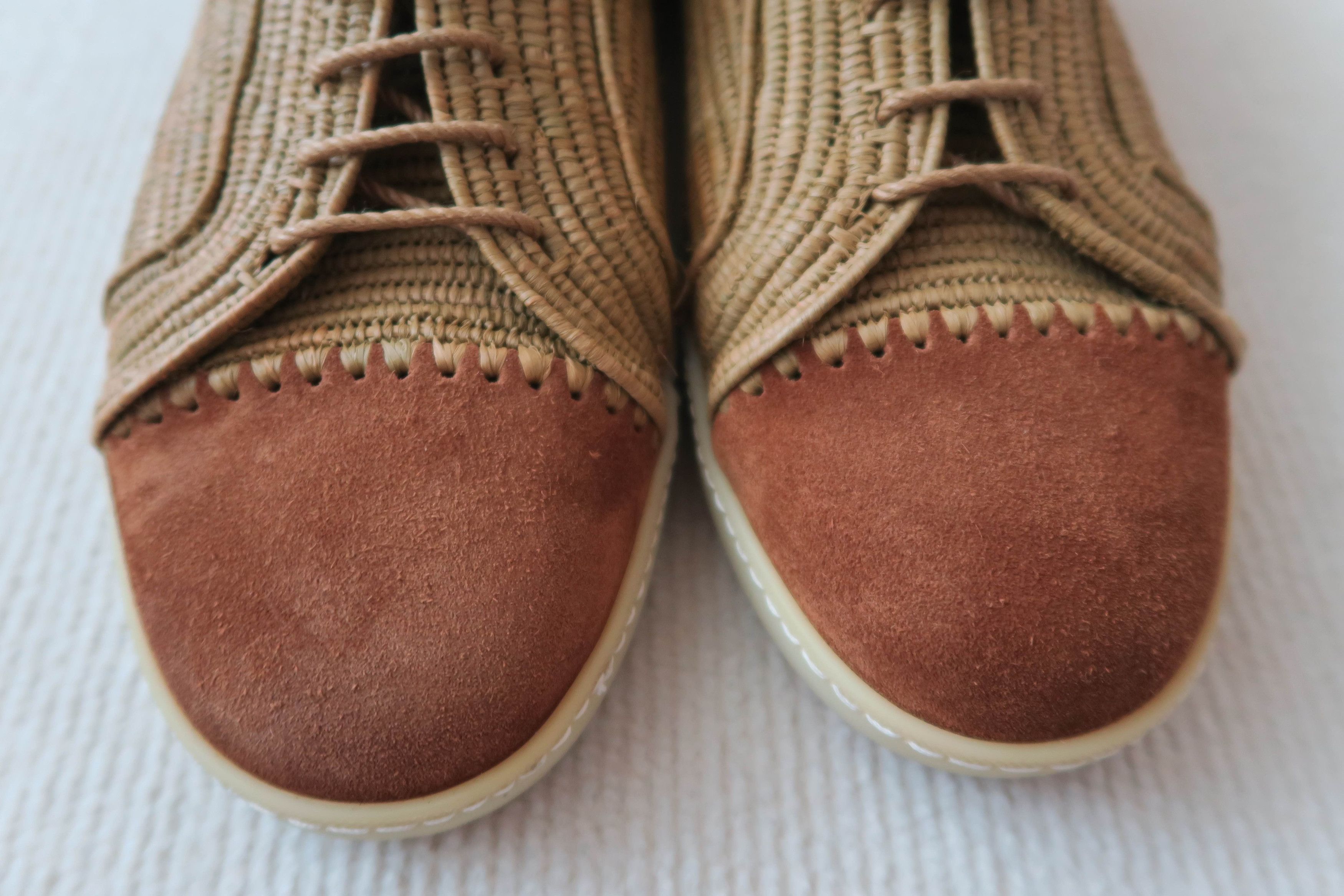 Salvatore Ferragamo Salvatore Ferragamo Straw & Suede Sneakers Size US 11.5 / EU 44-45 - 3 Thumbnail