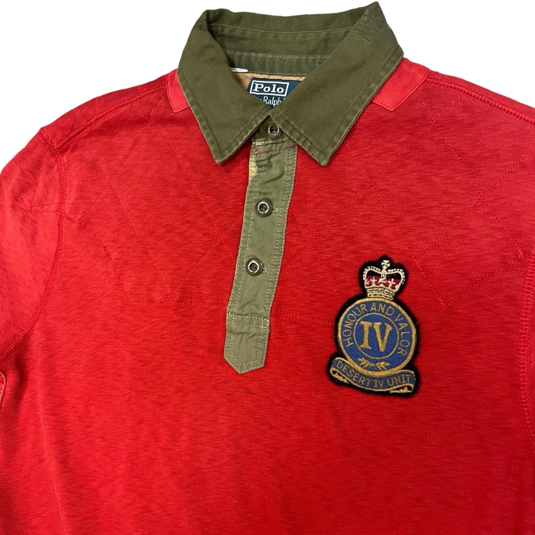 Polo Ralph Lauren VINTAGE Polo Ralph Lauren Union Jack UK English Military Long Sleeve Polo Shirt M Green Size Medium Casual Mens Size US M / EU 48-50 / 2 - 3 Thumbnail